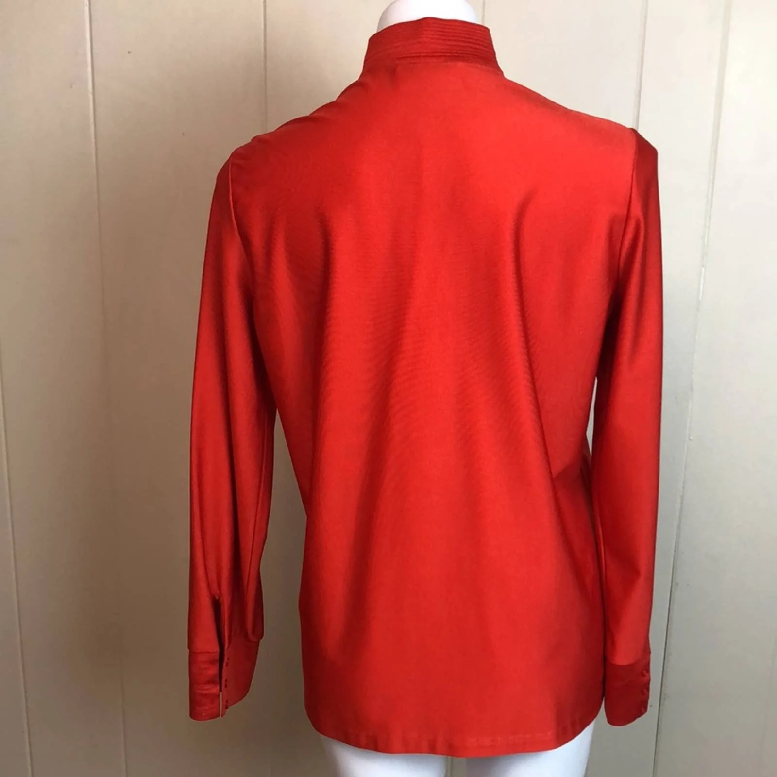 Vintage 70s Orange Button Down Disco Top by Ship N' Shore - Image 2