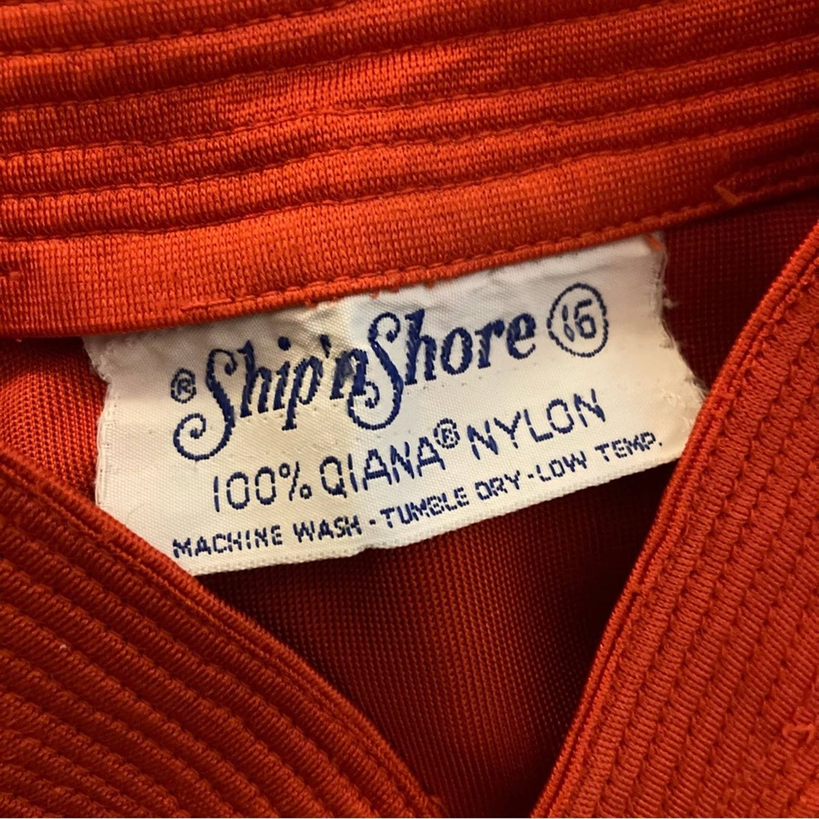 Vintage 70s Orange Button Down Disco Top by Ship N' Shore - Image 5