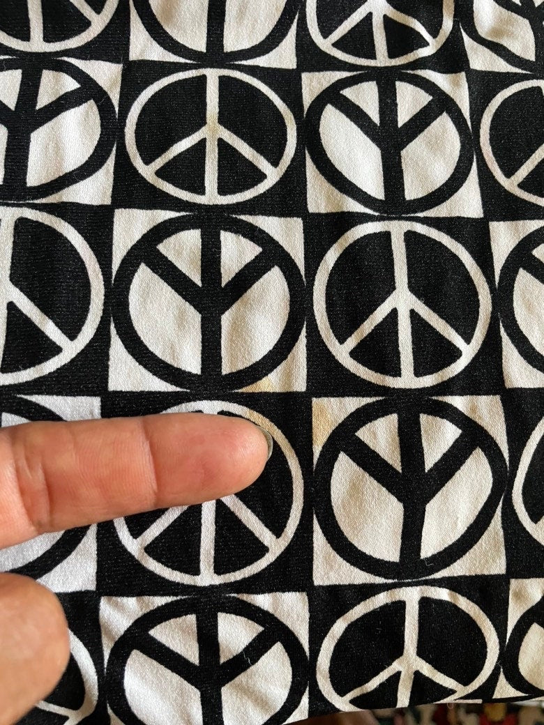 Vintage 70s Original Bathing Suit Mini Dress Novelty Print Peace Symbol Pool Dress by Two Twins Miami Halter Tennis Dress - Image 7