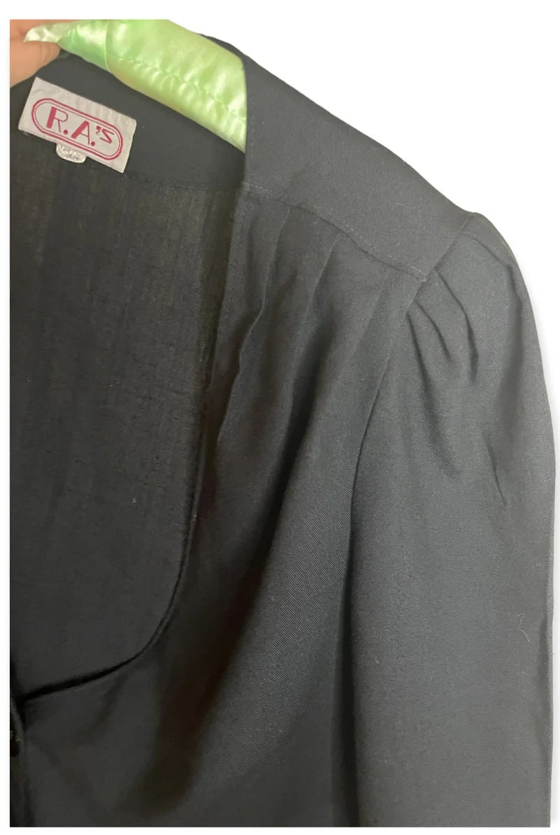 Vintage 70s Oversized Black Yellow Casual Blazer Size 14 Med Large by RA's - Image 5