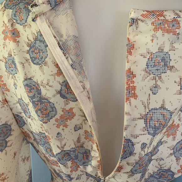 Vintage 70s Peasant Dress Medium Bleeker Street Floral Print Sheer Sleeve Midi - Image 8