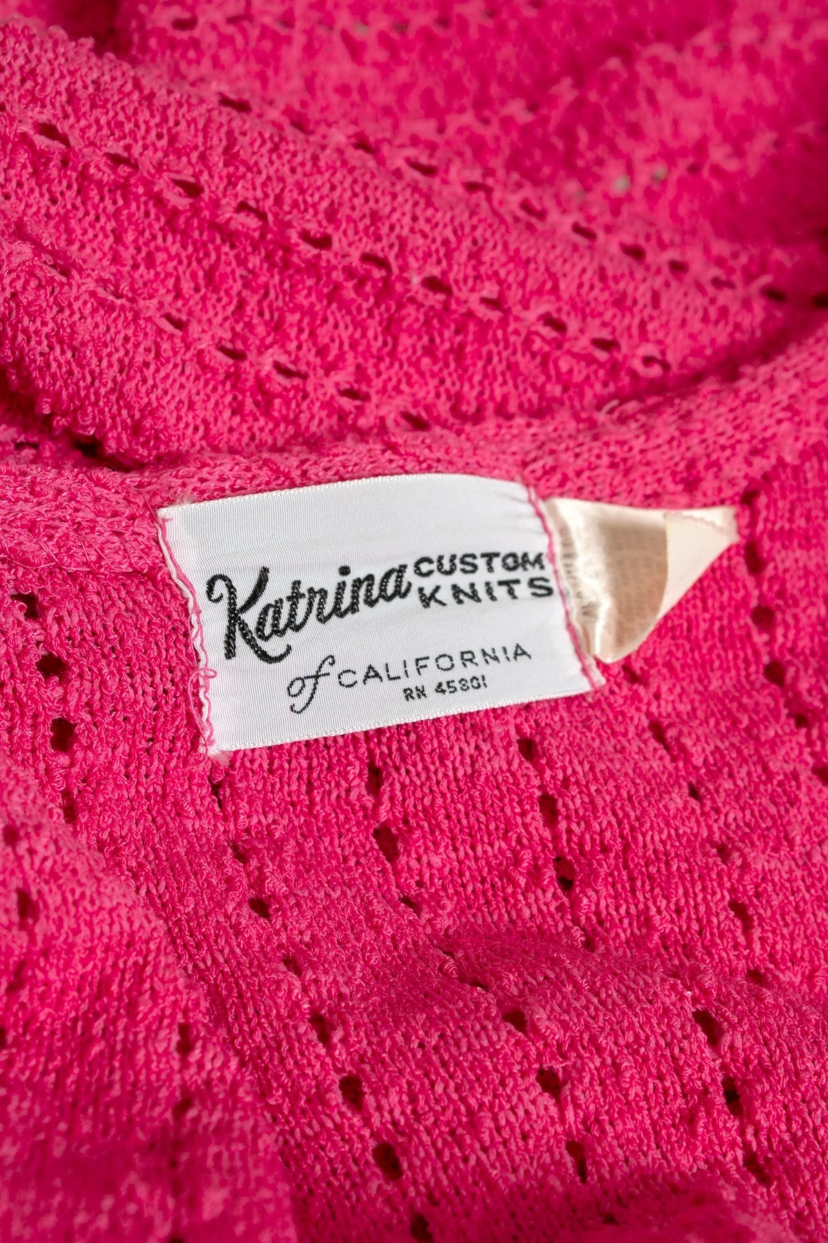 Vintage 70s Pink Knit Dress and Coat Set Hot Pink Bubble Button Sheath Midi Dress with Matching Jacket Medium Large by Katrina Custom - Image 10