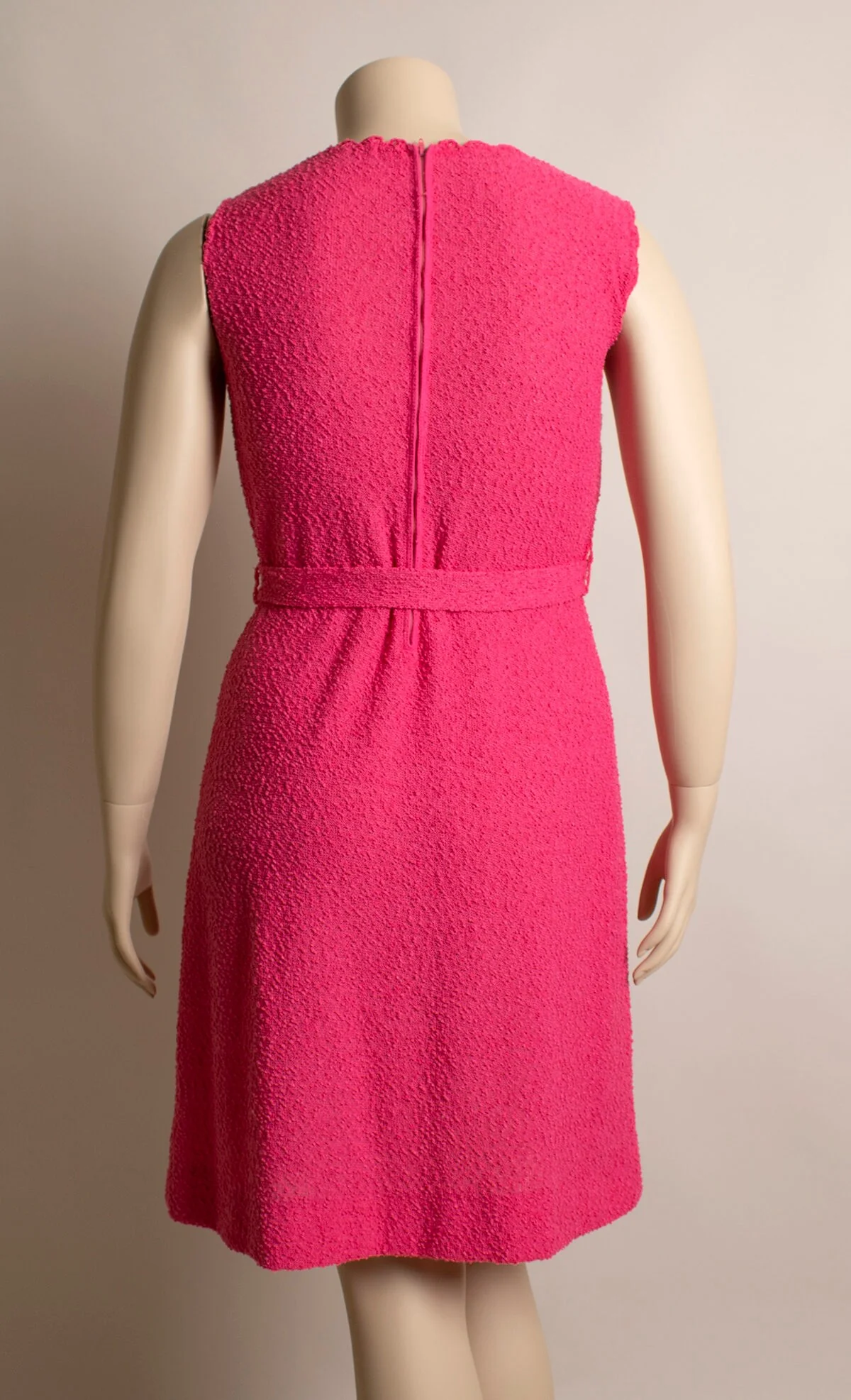 Vintage 70s Pink Knit Dress and Coat Set Hot Pink Bubble Button Sheath Midi Dress with Matching Jacket Medium Large by Katrina Custom - Image 6