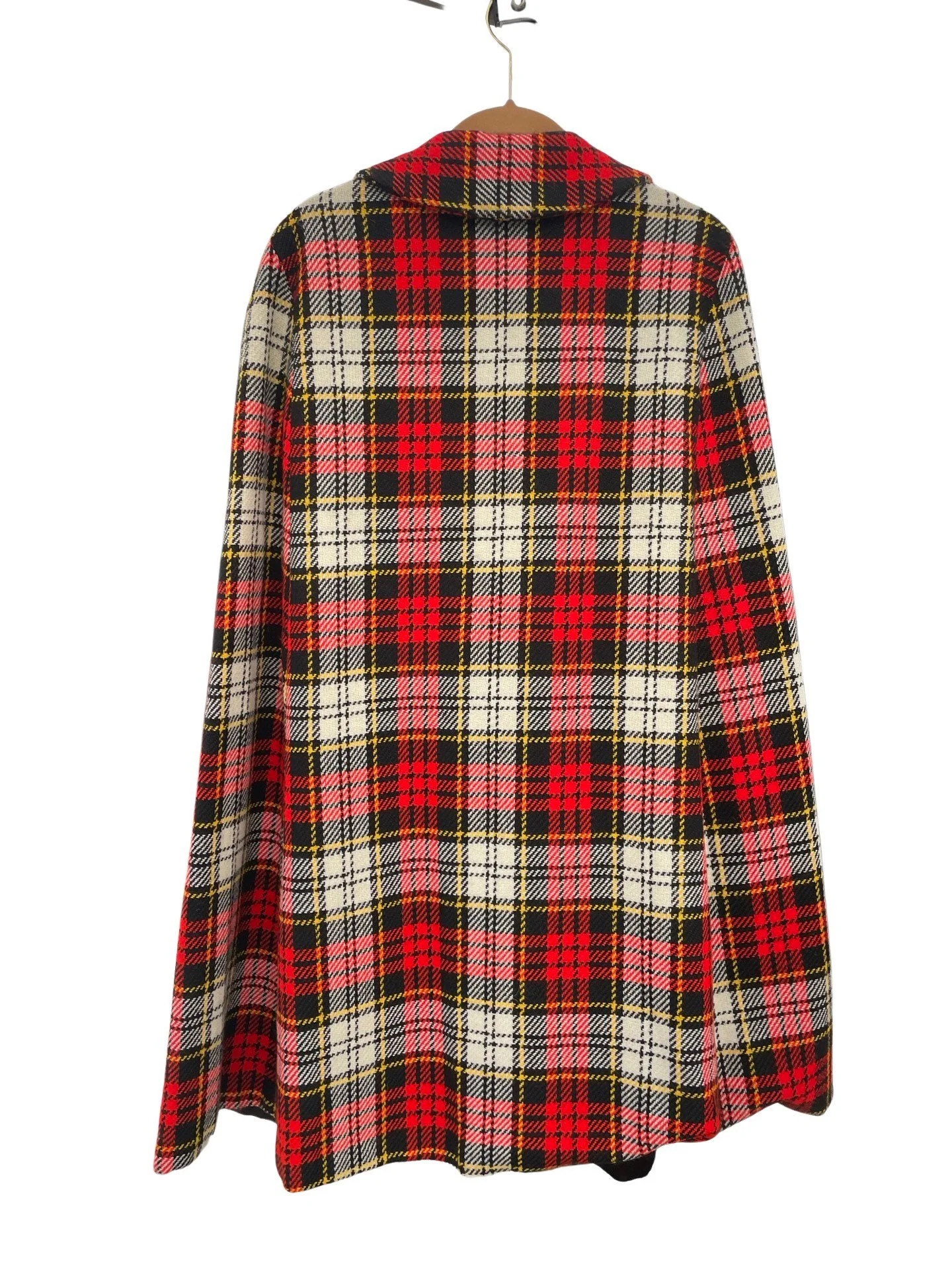 Vintage 70s Plaid Cape Royal Stewart Tartan Pattern Cape Mint Wool Blend Unisex Men's Size 42 R - Image 2