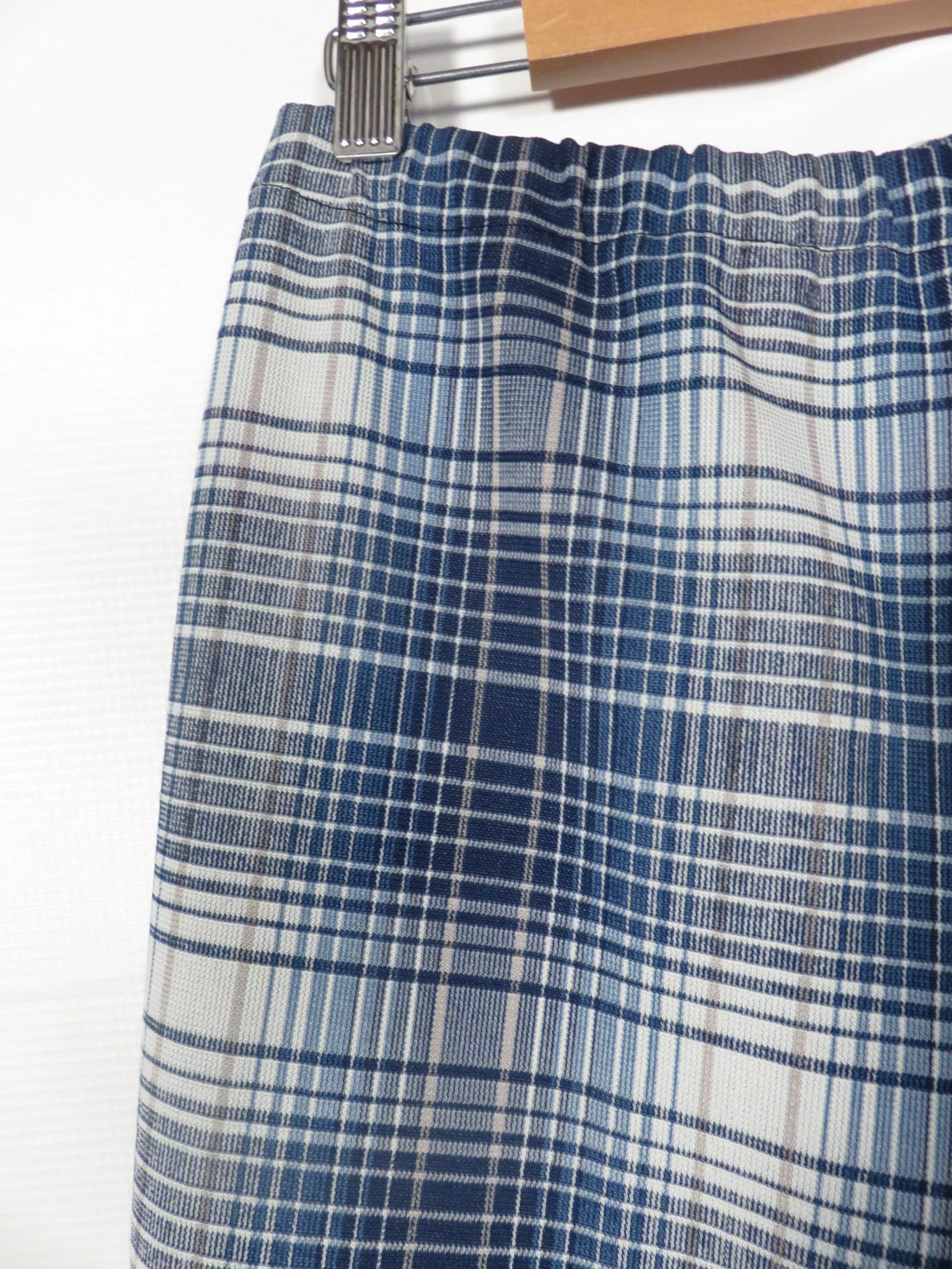 Vintage 70s Plaid Polyester Elastic Waist Comfy Pants Union Label Size M/l - Image 3
