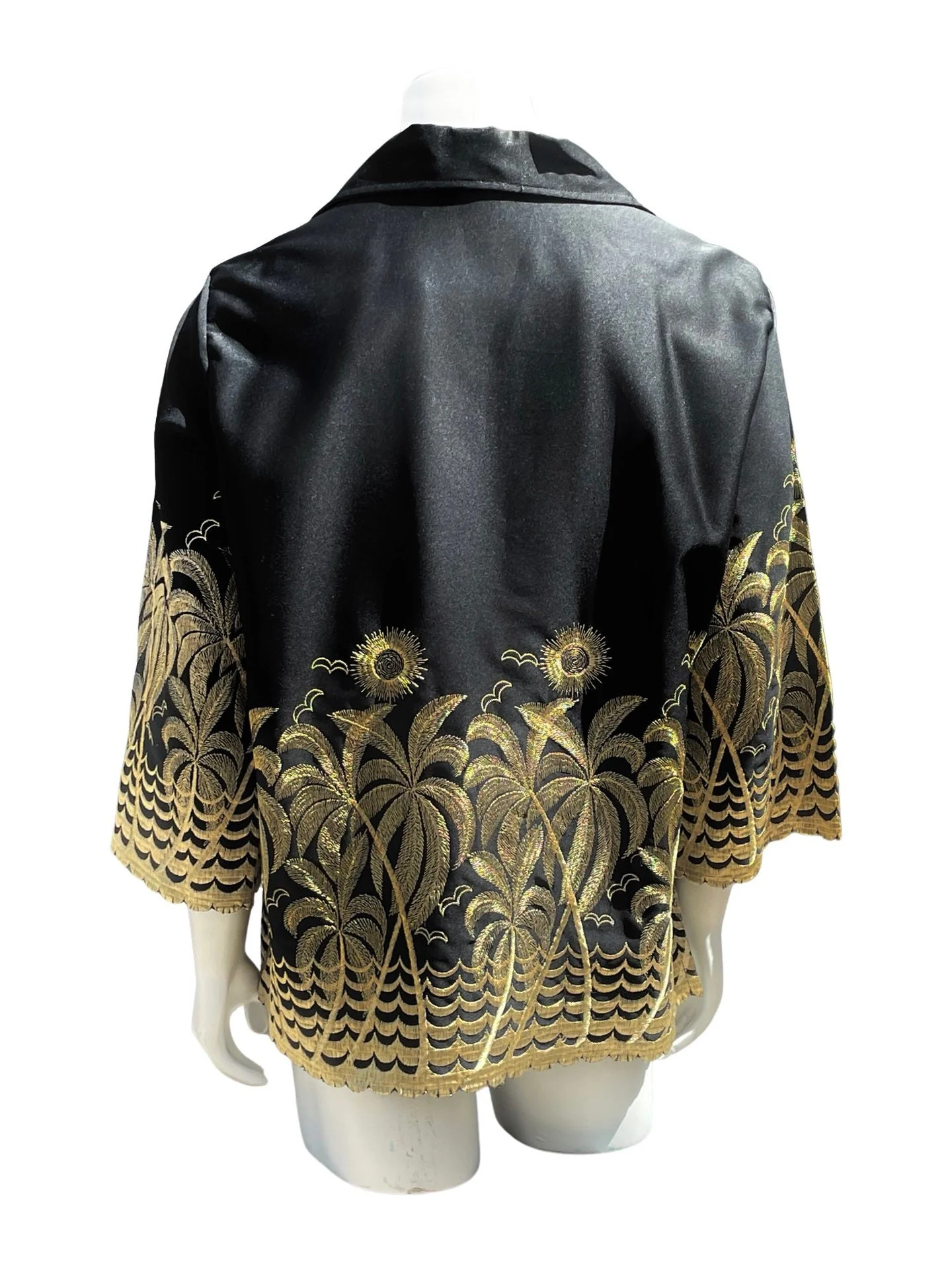 Vintage 70s Polyester Shirt Hand Embroidered Folk Art Acapulco La Cita Men's Xl - Image 2