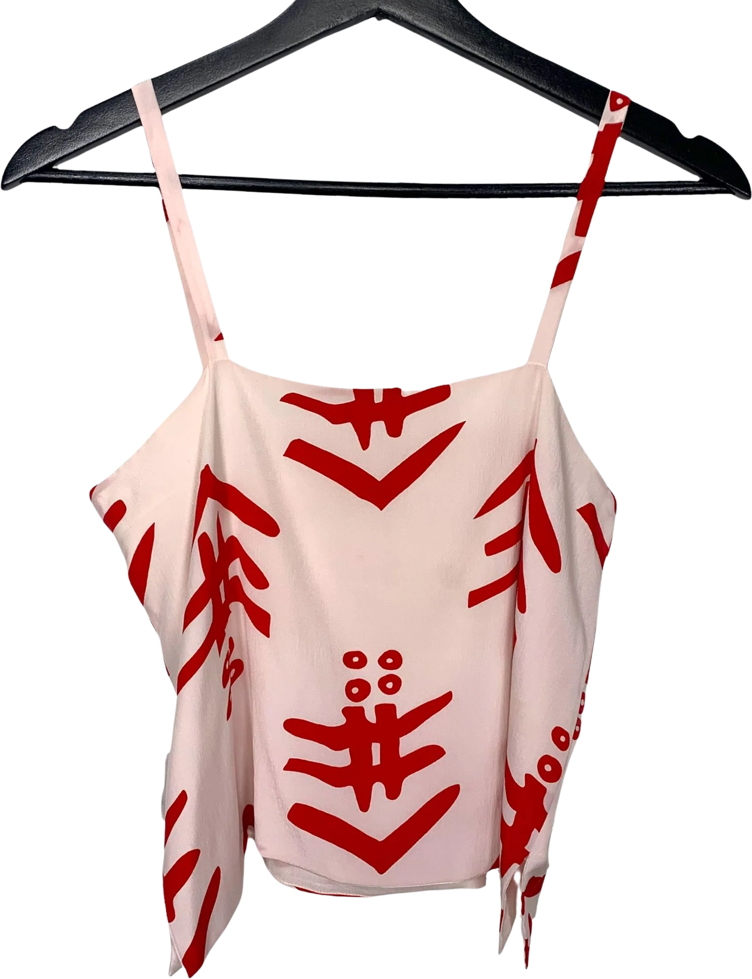 Vintage 70s Print Silk Spaghetti Strap Top Medium by Dd Dominick