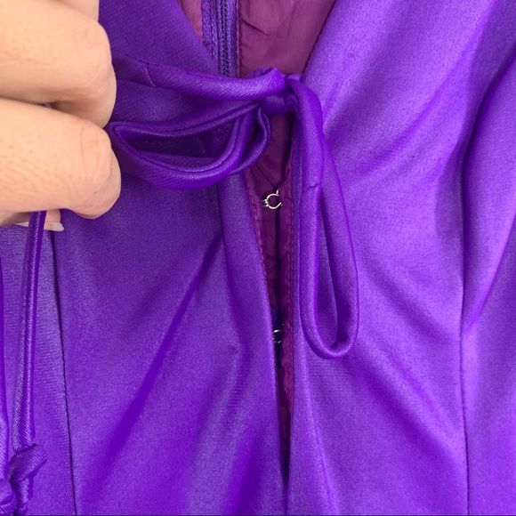 Vintage 70s Purple Long Sleeve Top Medium by Frederick's of Hollywood - Image 7