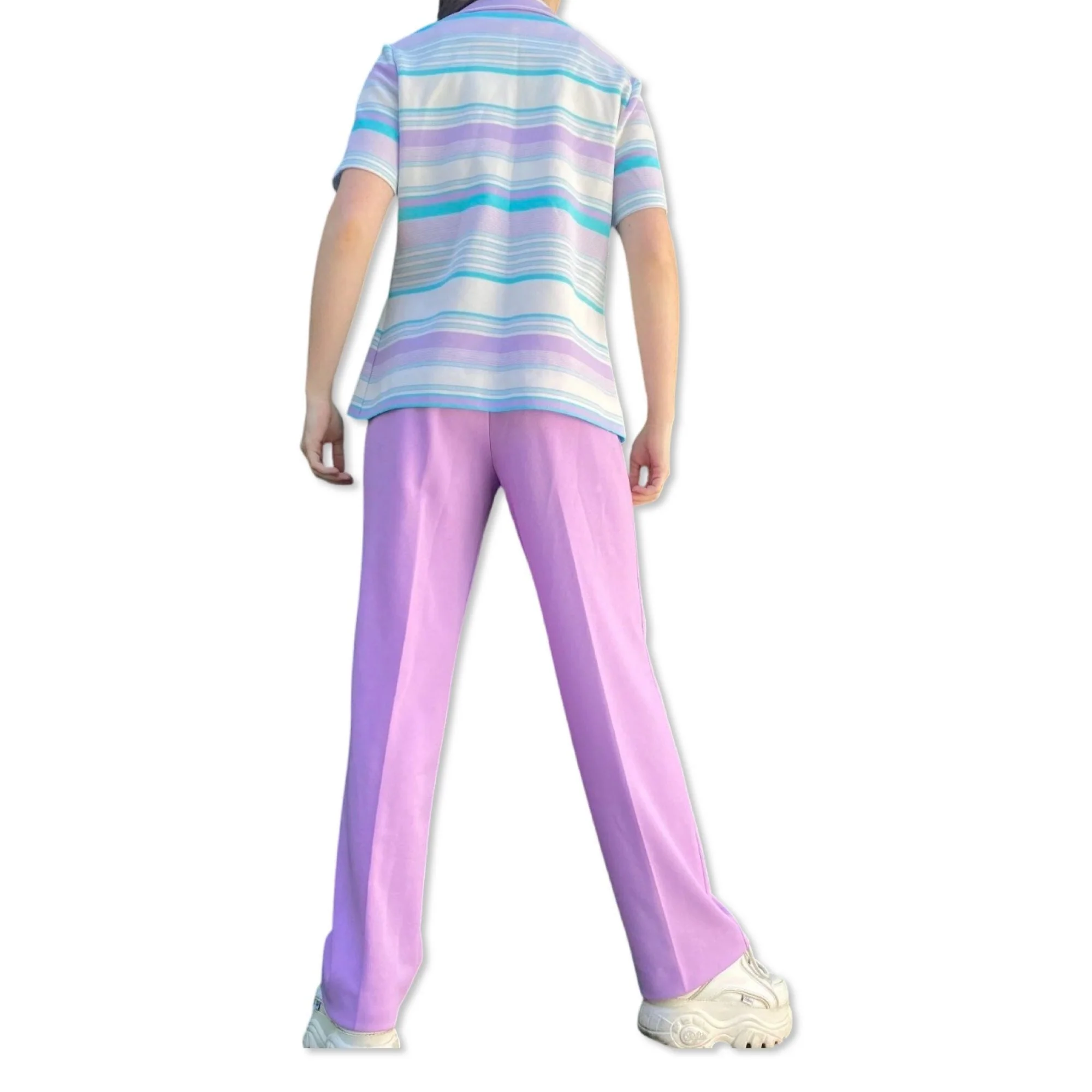 Vintage 70s Purple Rainbow Leisure Suit by Vera Neumann - Image 3