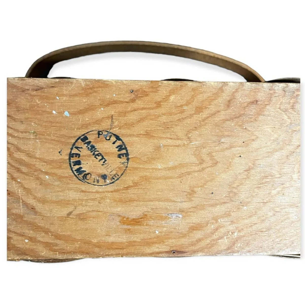 Vintage 70s Putney Vermont Hand Painted Wooden Picnic Basket Purse by Basketville - Image 9