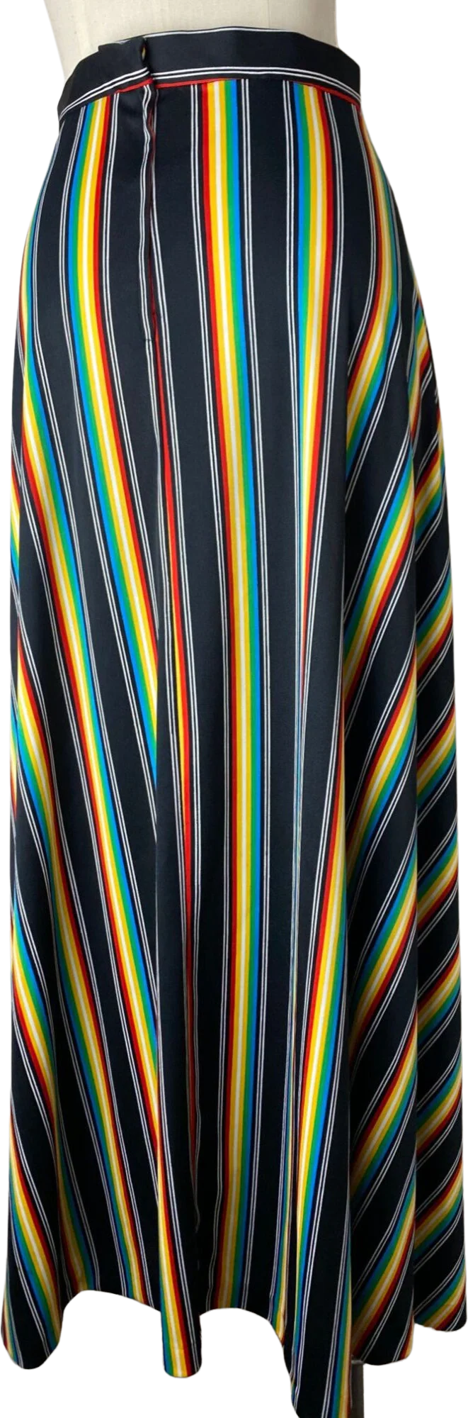 Vintage 70s Rainbow Chevron Stripe Maxi Skirt