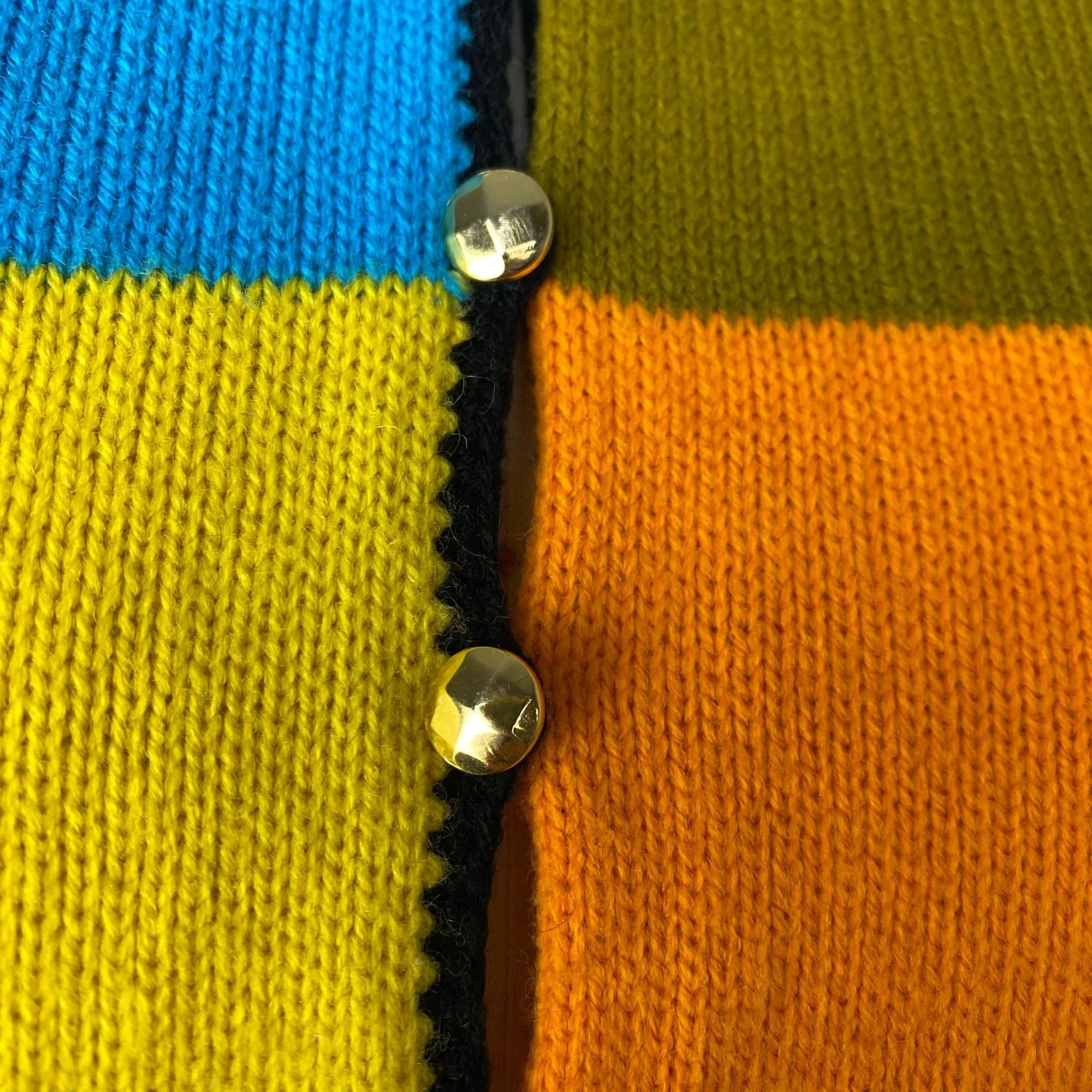 Vintage 70s Rainbow Square Patchwork Sweater Vest - Image 6