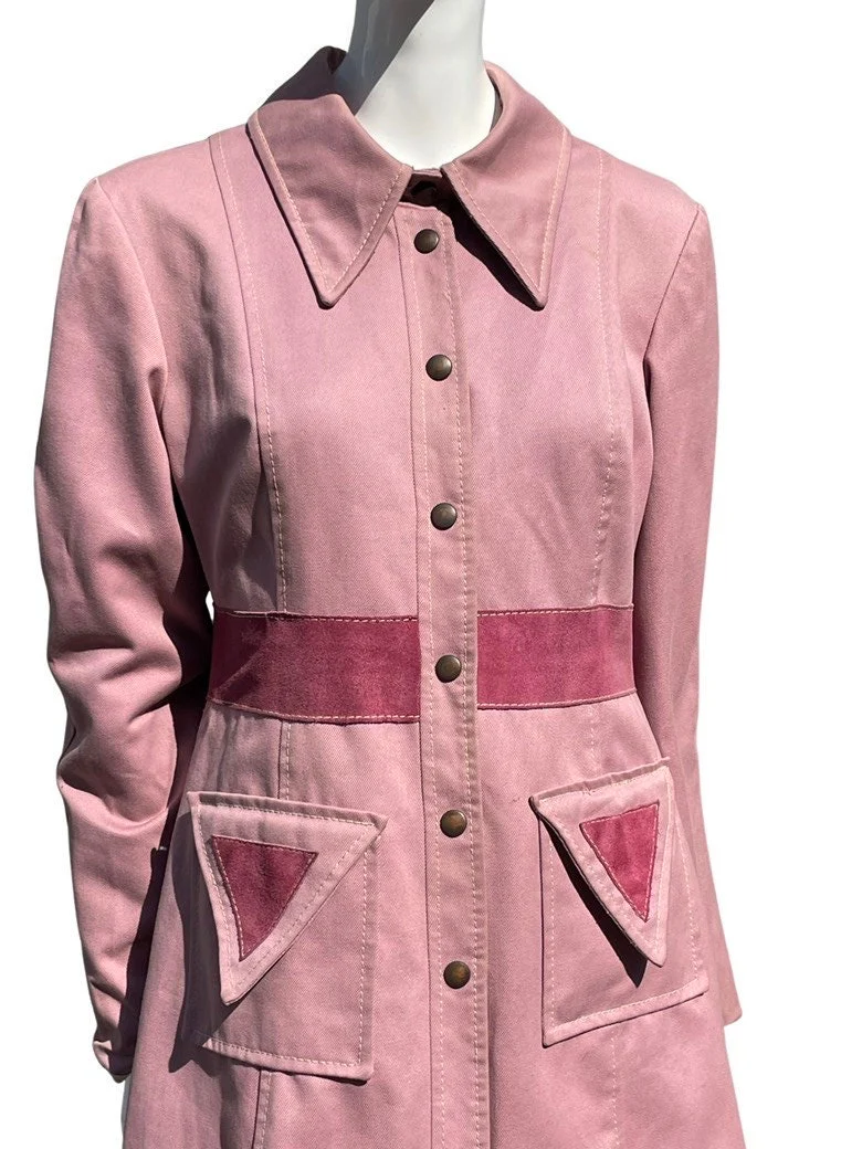 Vintage 70s Raincoat Coat High Fashion Margaret Godfrey Design Exclusive 4 Fox Run Mod Space Age Avant Garde Minicoat Small Made In Austria by Mary Quant - Image 3