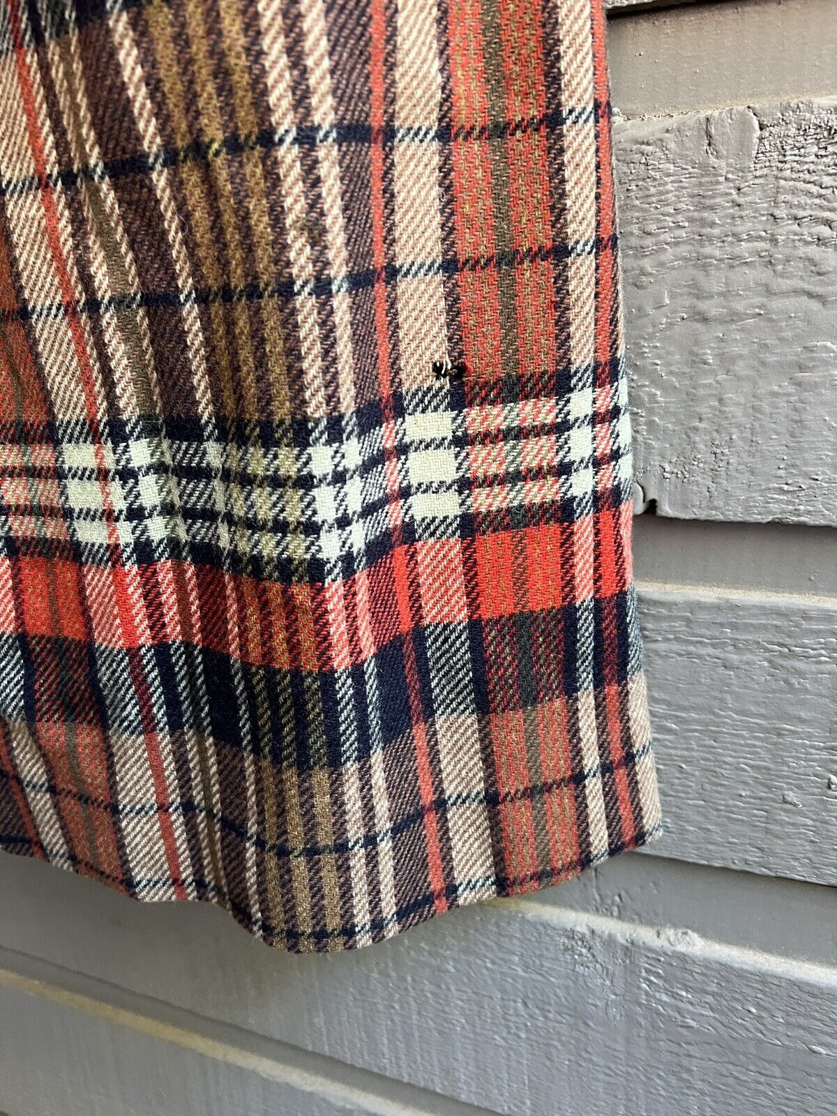 Vintage 70s Red Black Plaid Wool Preppy Tie Mini School Girl Dress Flaw - Image 6