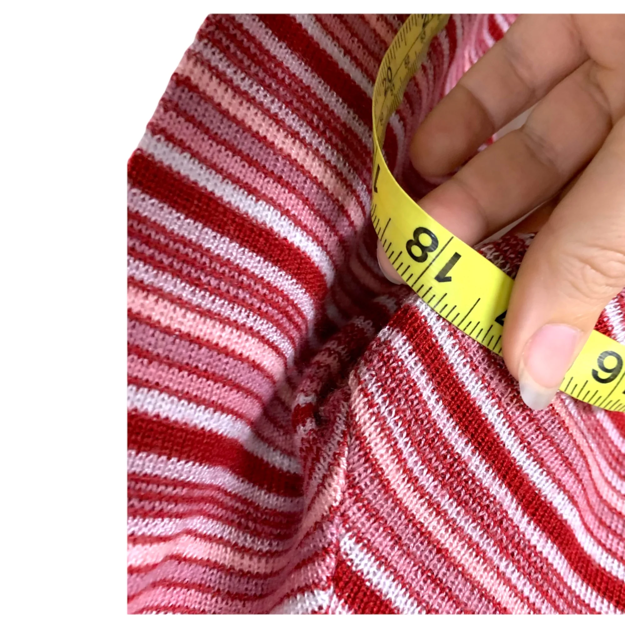 Vintage 70s Red Pink Stripe Turtleneck Top Large by College Town - Image 5