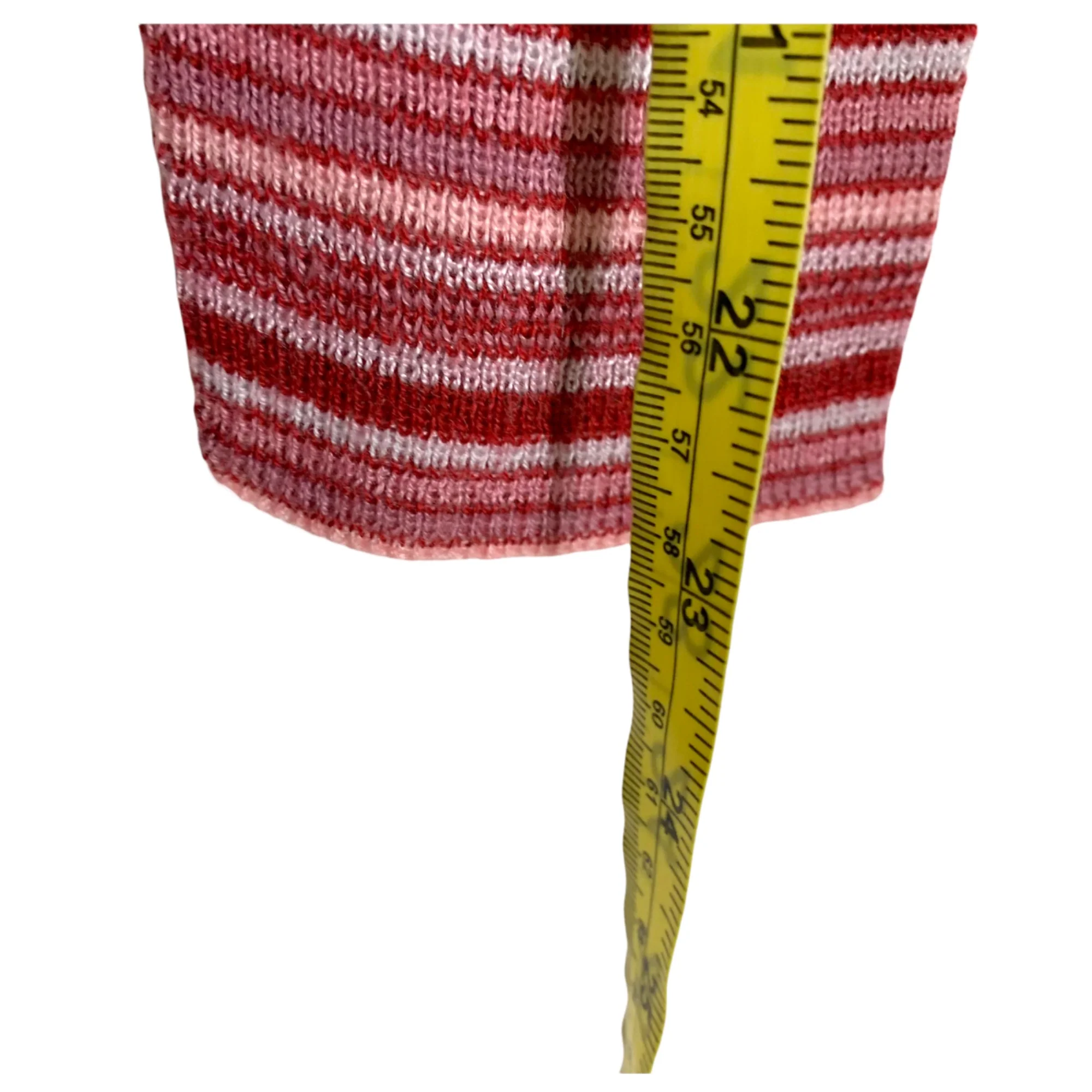 Vintage 70s Red Pink Stripe Turtleneck Top Large by College Town - Image 7