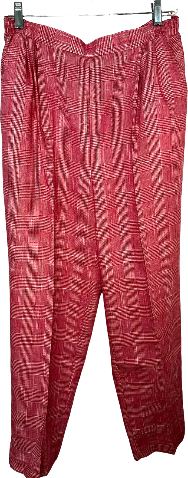 Vintage 70s Red White Plaid Stretch Golf Pants Pocket Xl Petite 16 Large Nwt Deadstock Preppy by Pykettes