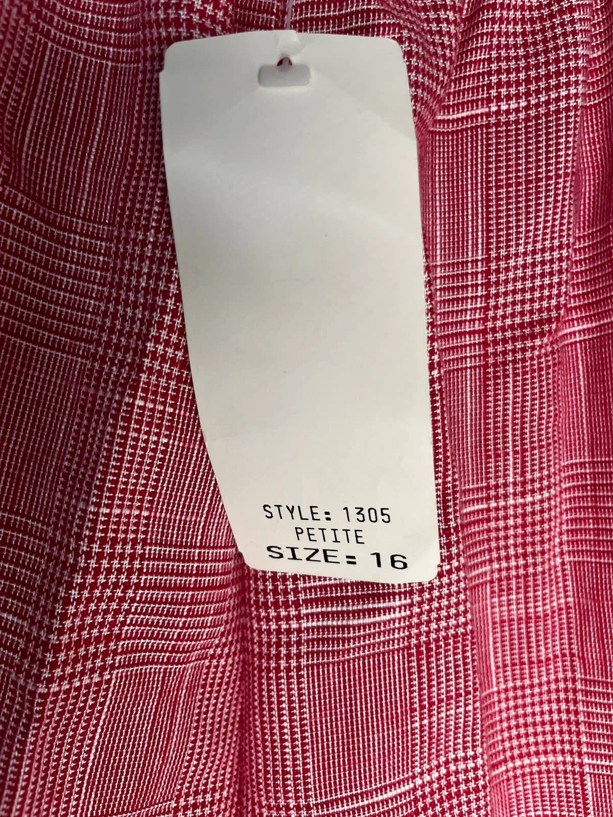 Vintage 70s Red White Plaid Stretch Golf Pants Pocket Xl Petite 16 Large Nwt Deadstock Preppy by Pykettes - Image 5