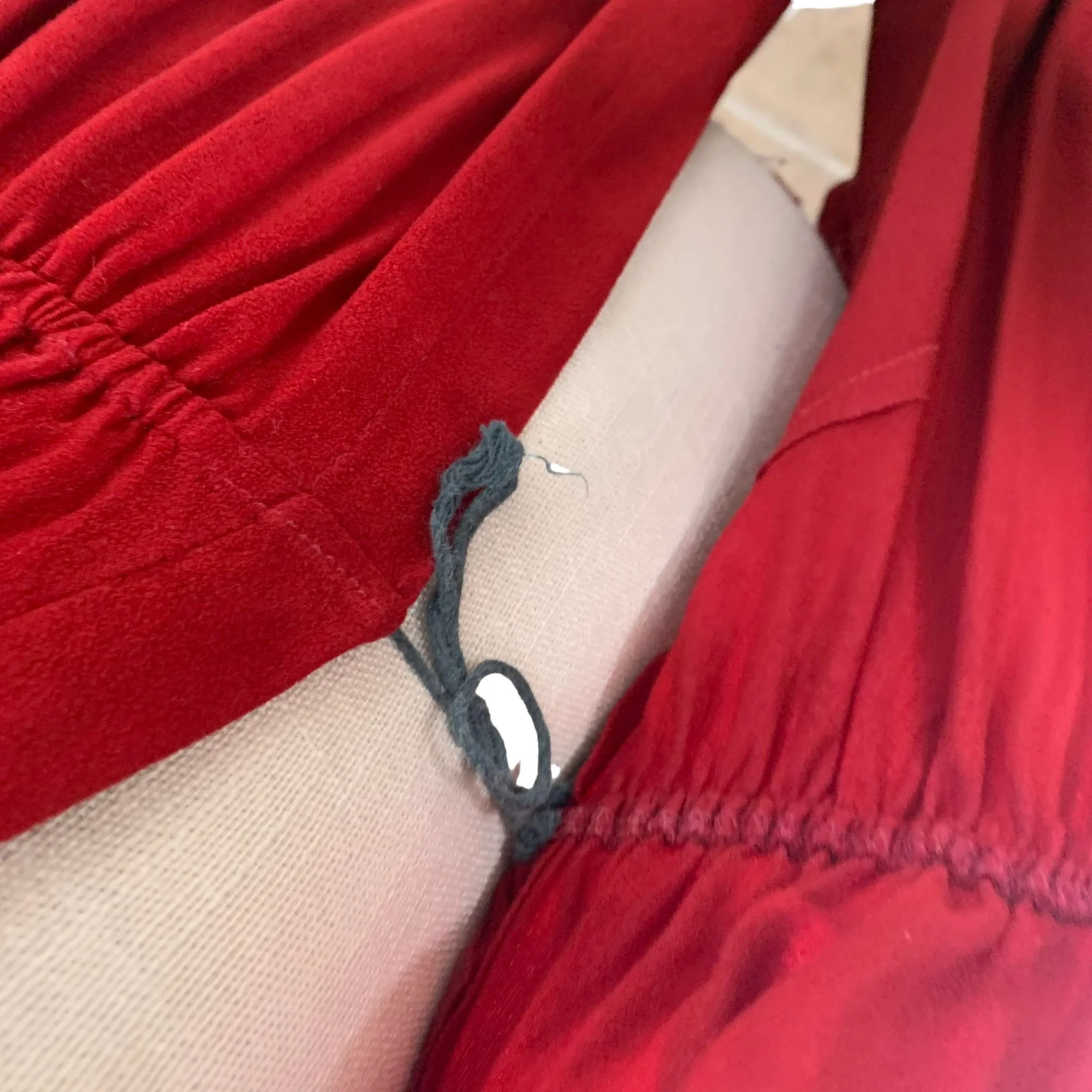 Vintage 70s Red Wrap Short Sleeve Midi Faux Suede Dress by Coco - Image 11