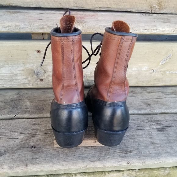 Vintage 70s Roper Packer Boots Two Tone Leather Geometrical Southwestern Stitching 6. 5 - Image 6
