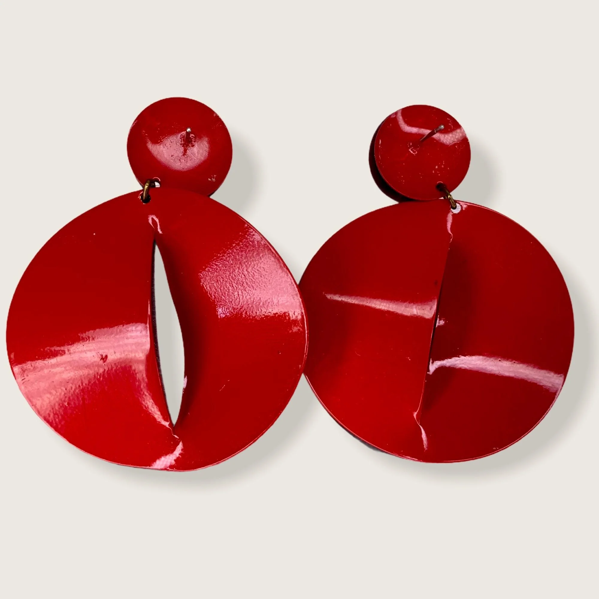 Vintage 70s Round Dangle Earrings - Image 4