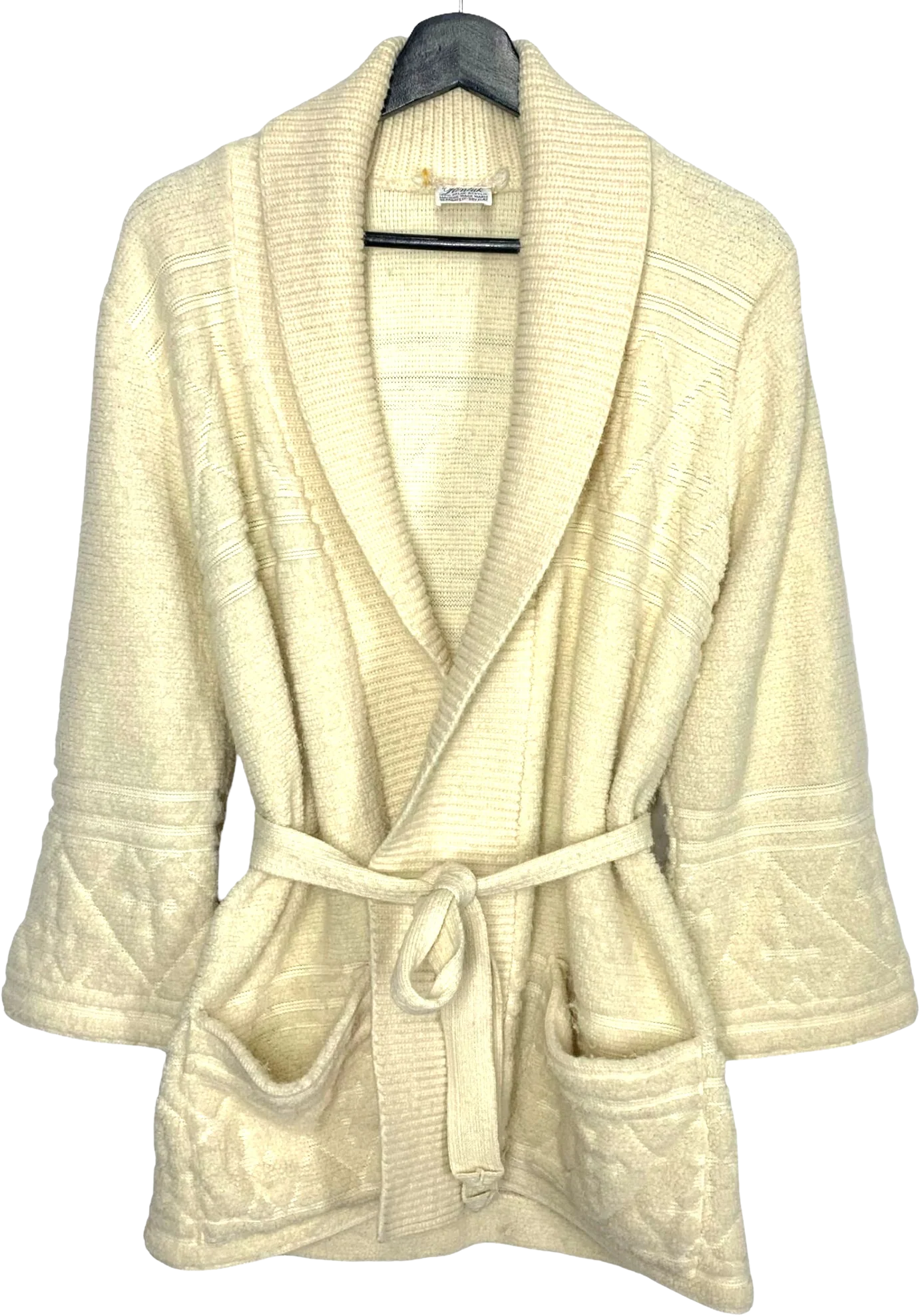 Vintage 70s Sabra Wintuk Cream Waist Tie Wrap Cardigan by Sabra Wintuk