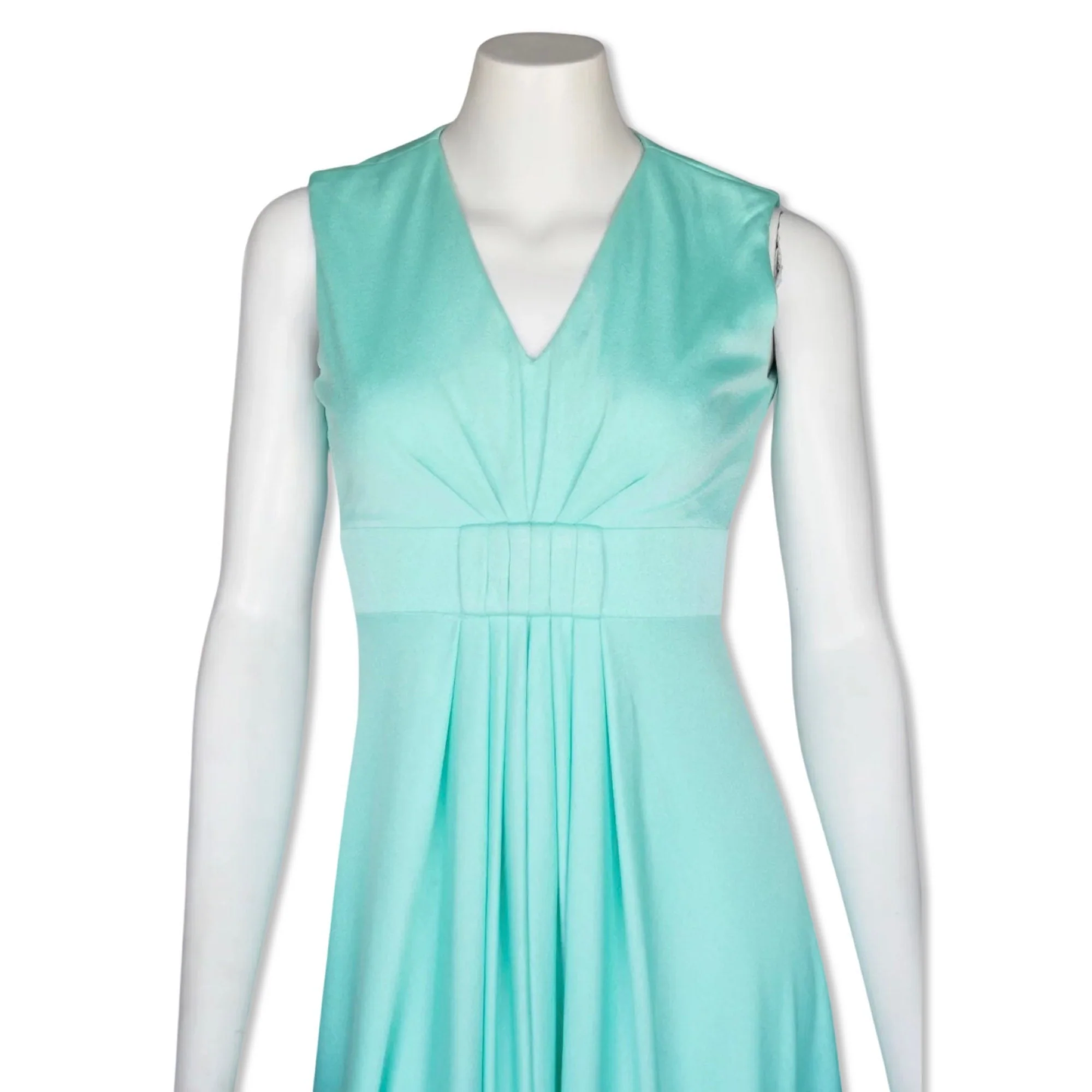 Vintage 70s Seafoam Green Blue Goddess Dress - Image 6