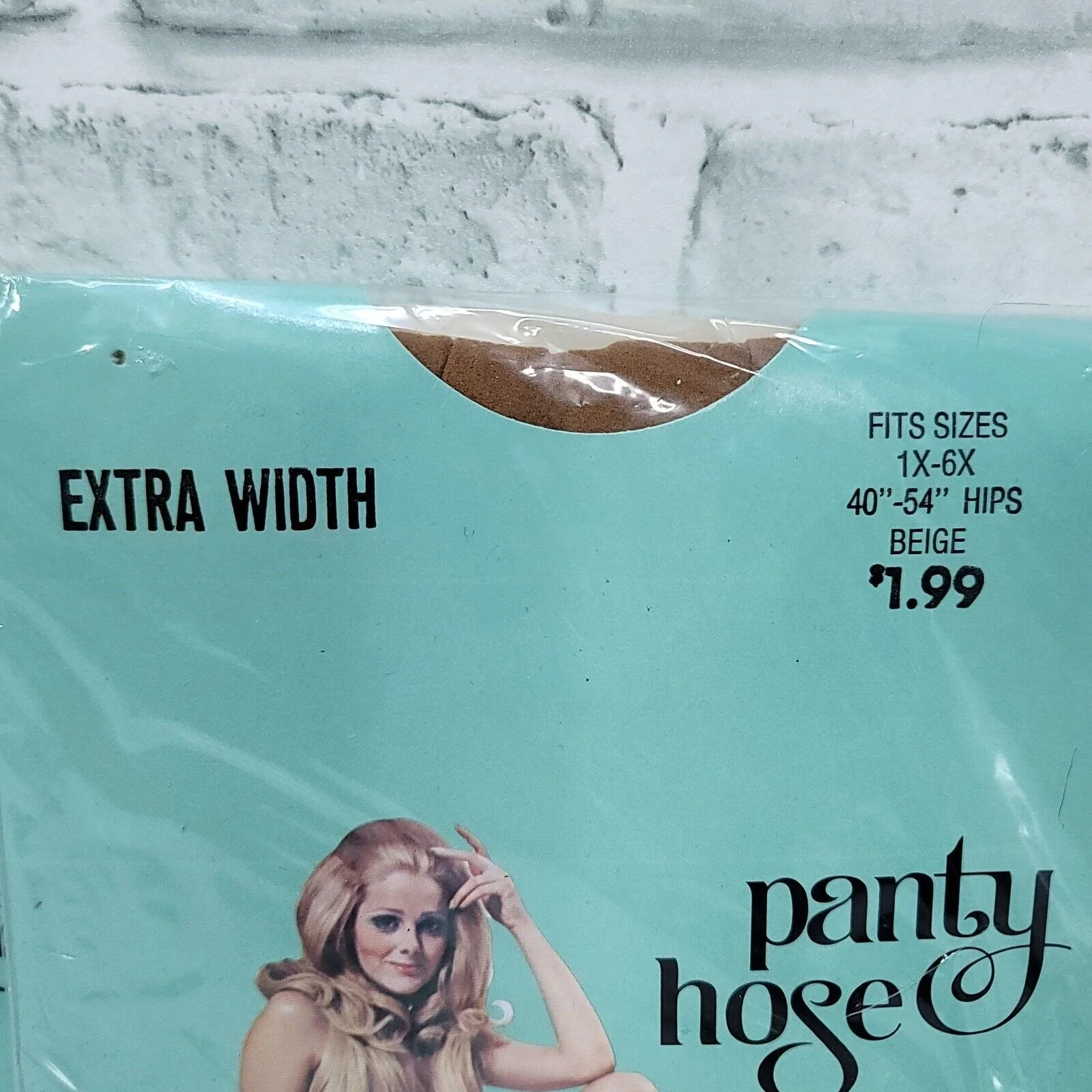 Vintage 70s Set of 2 Beige Panty Hose Nylon Plus 1x-6x Extra Width Sissy Drag - Image 3