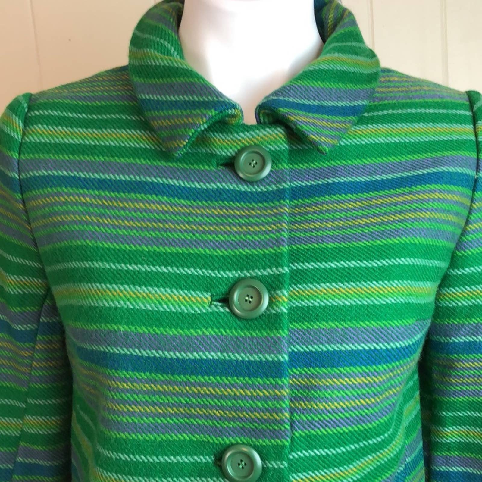 Vintage 70s Shannon Rodgers Striped Wool Blazer by Shannon Rodgers - Image 2