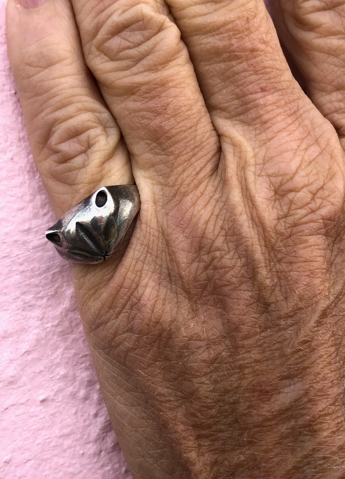 70s Vintage Silver Cat Ring Unisex Sz 7. 5 By Artisan - Image 6