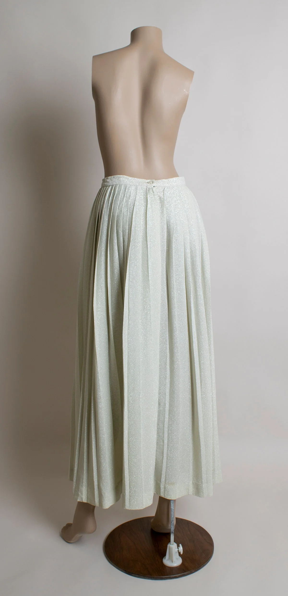 Vintage 70s Silver Lurex Maxi Skirt Pleated Floor Length Skirt Miss Shaheen Glamour Small Medium 28" Waist by Miss Shahee - Image 2