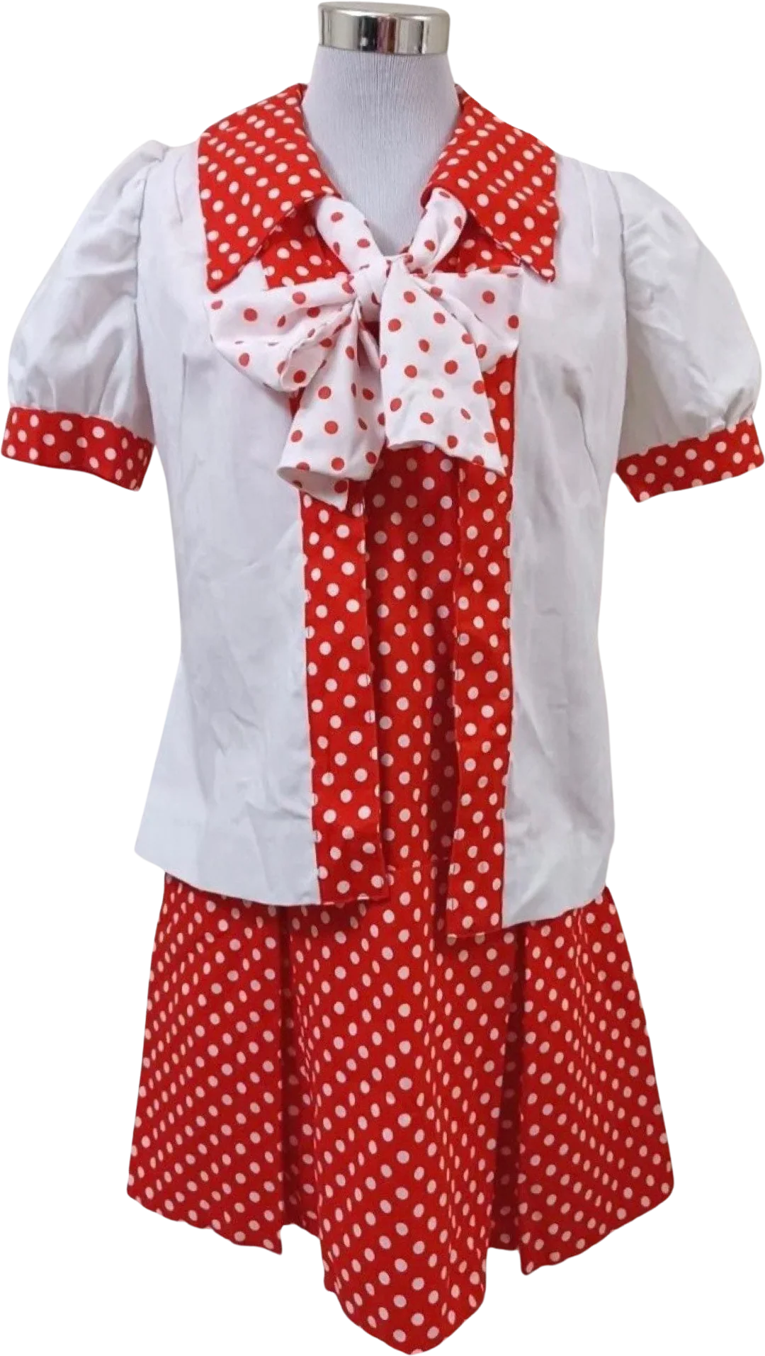 Vintage 70s Size 8 Polka Dot Dress Set