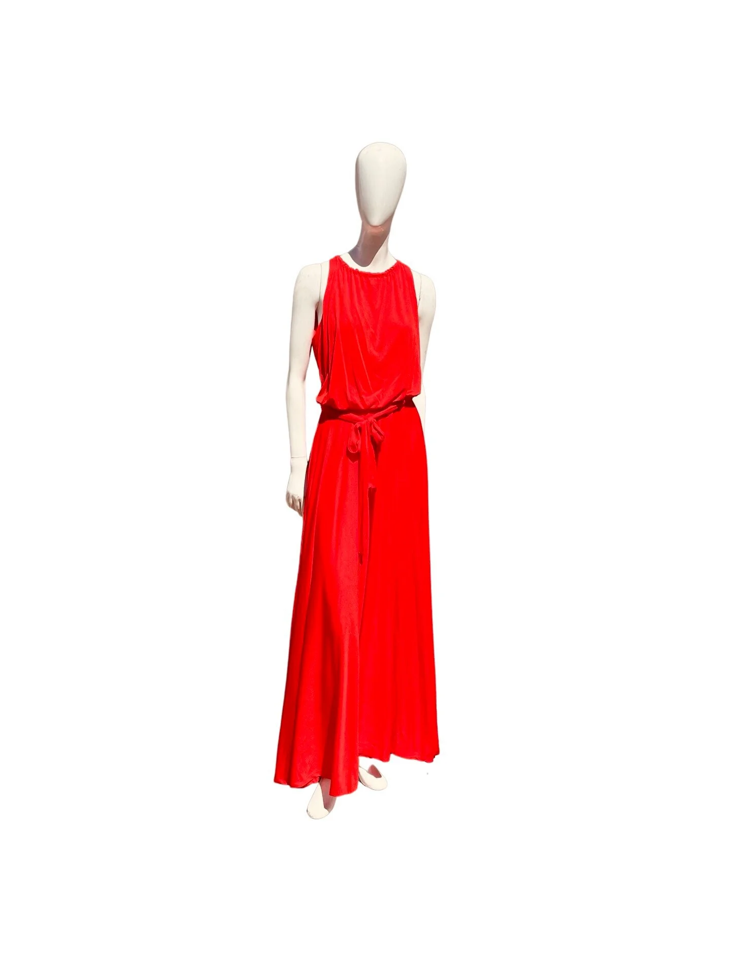 Vintage 70s Sleeveless Jersey Gown Evening Dress Julie Miller Ii Designed Irving Mitzman Size L Disco Sexy Chic by Julie Miller Ii - Image 4