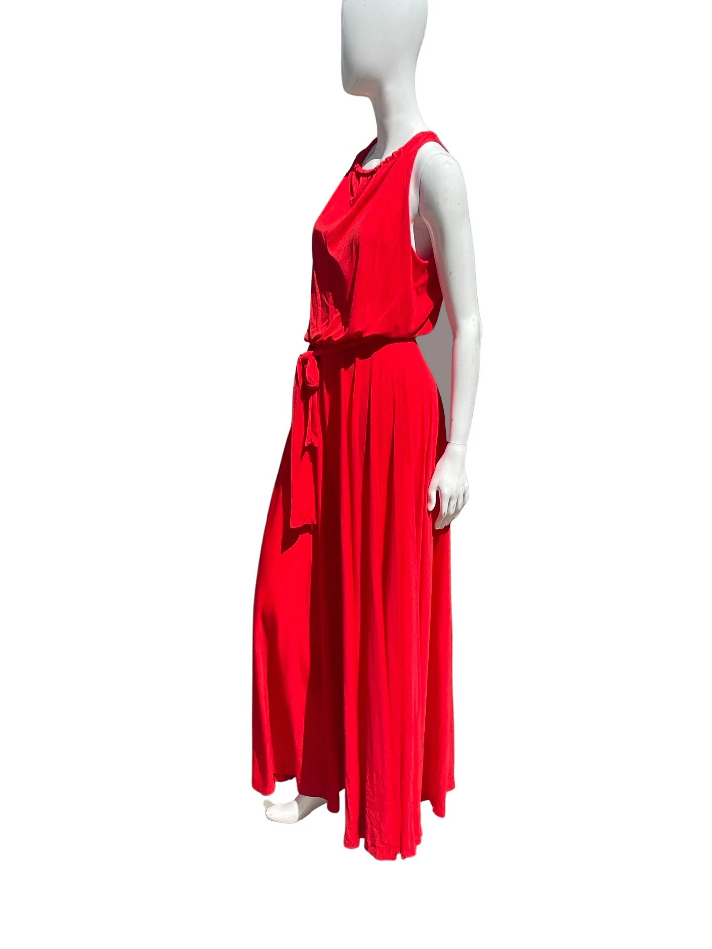 Vintage 70s Sleeveless Jersey Gown Evening Dress Julie Miller Ii Designed Irving Mitzman Size L Disco Sexy Chic by Julie Miller Ii - Image 5