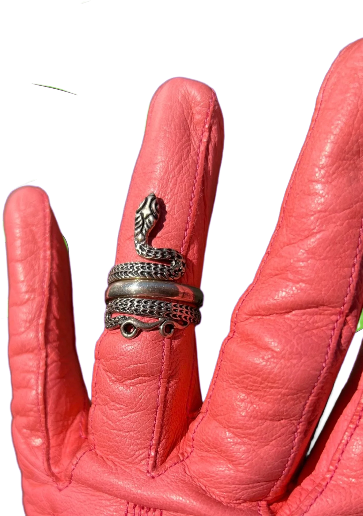 Vintage 70s Sterling Silver Snake Ring