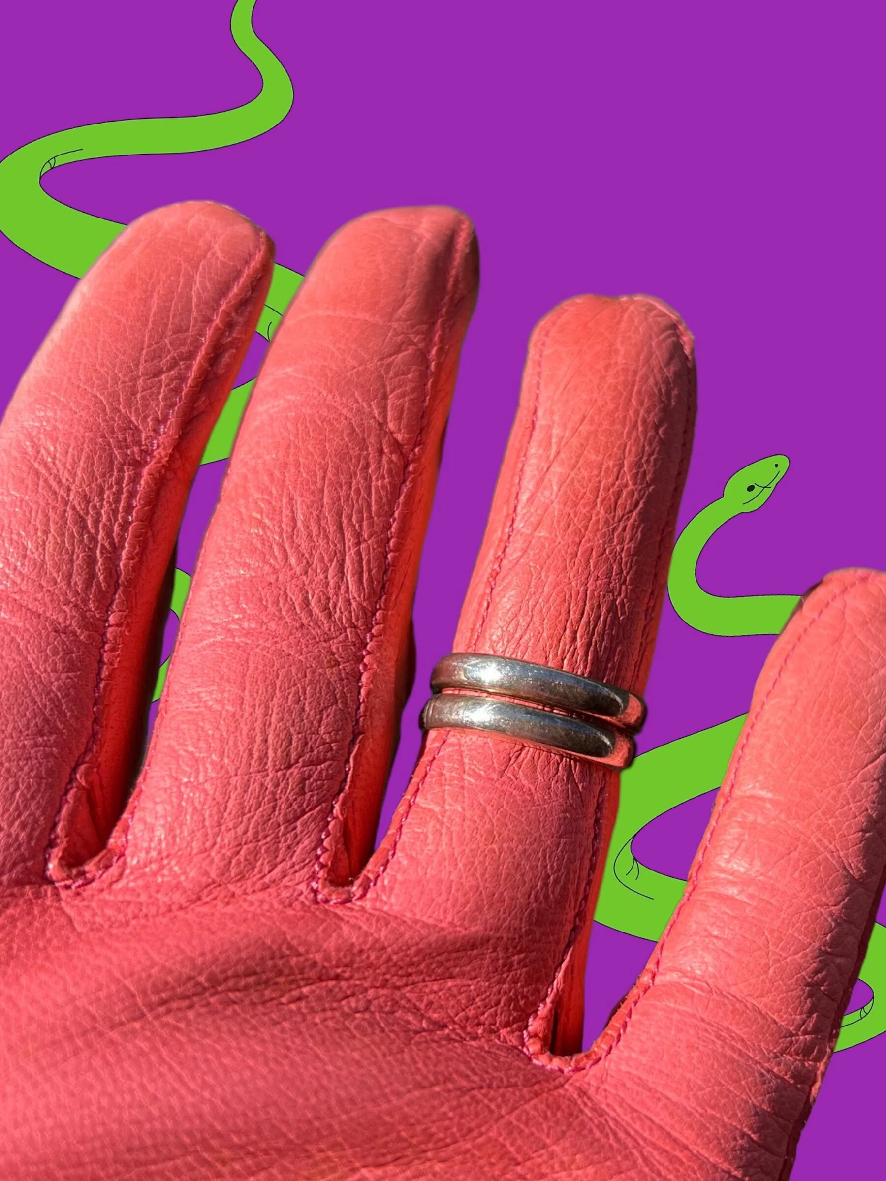Vintage 70s Sterling Silver Snake Ring - Image 4