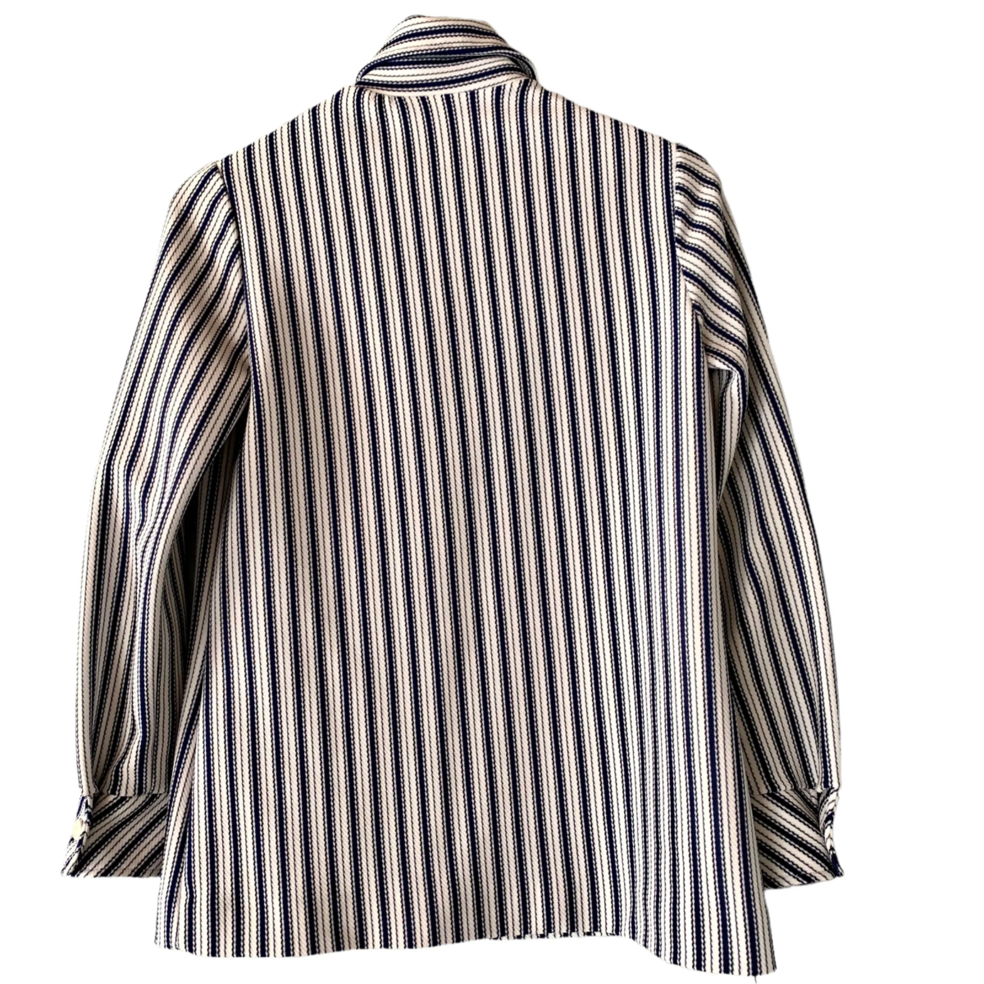 Vintage 70s Striped Button Up Shirt Womens Medium Blue Zio by Youngja Ilgwu by Zio by Youngja - Image 2