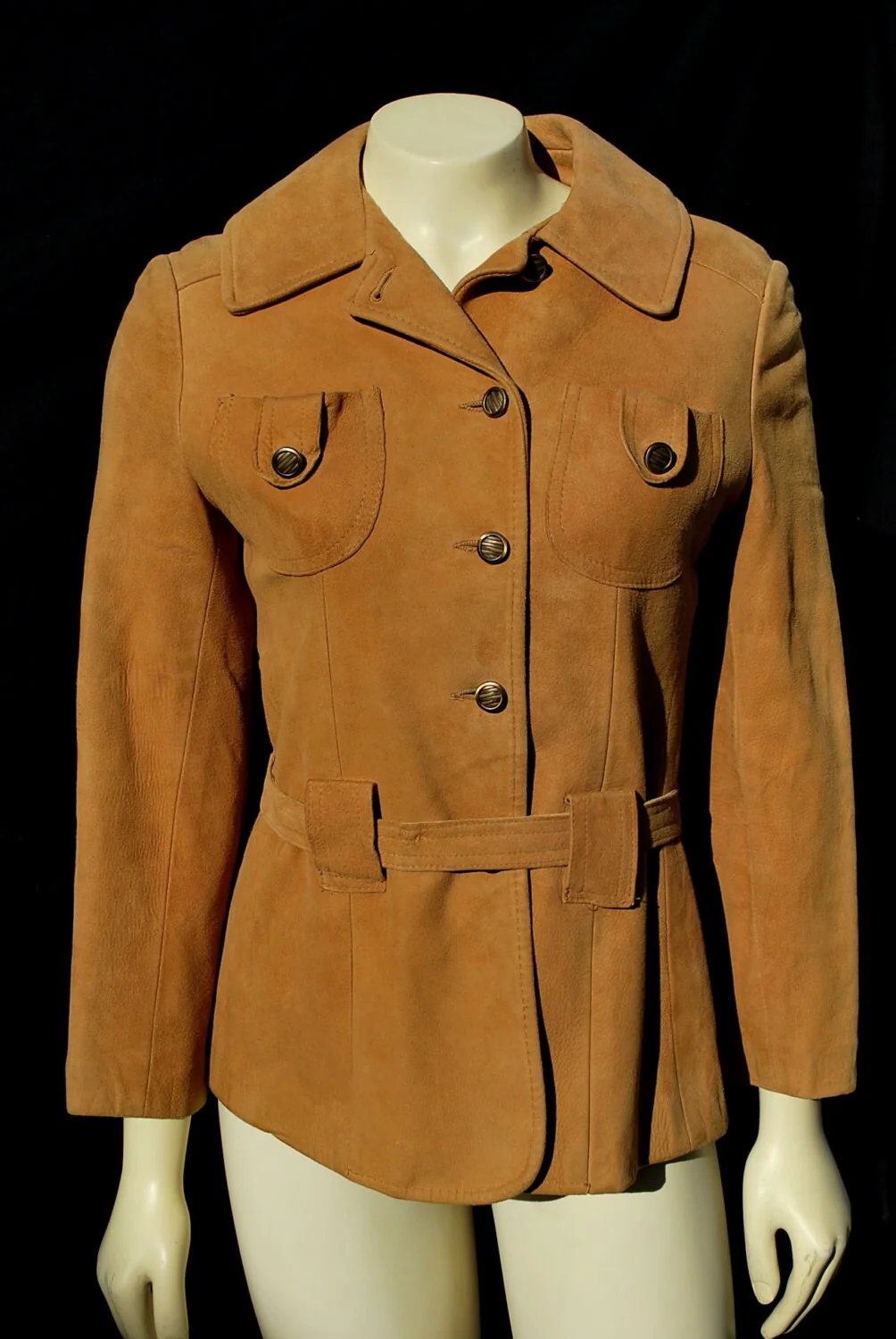 Vintage 70s Suede Jacket Kacket Chic Small Soft Leather Blazer Jacket Short by Sylvia Agins - Image 4