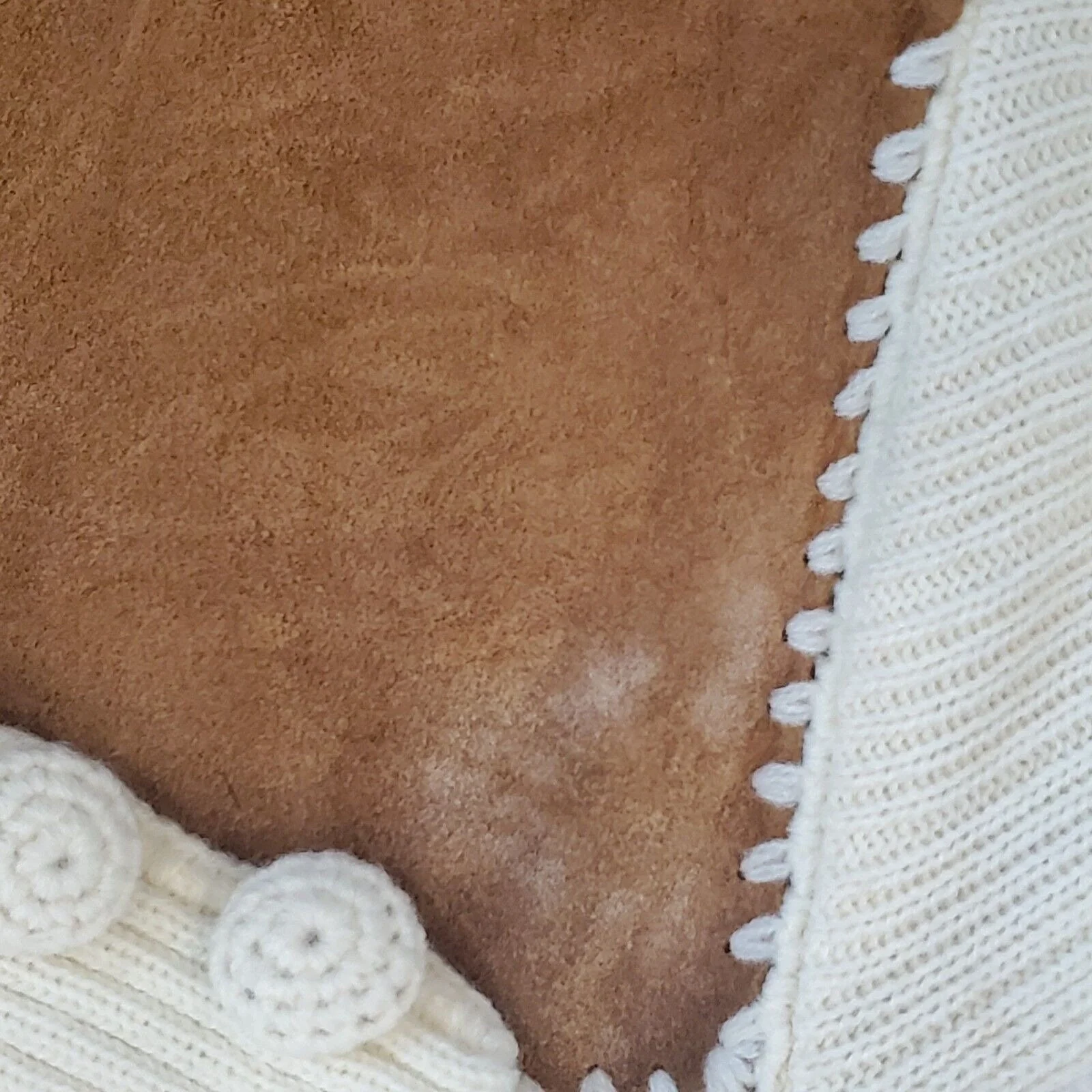 Vintage 70s Suede Knit Belted Cardigan Jacket Cream Brown Western Sz S/m by Montgomery Ward - Image 6