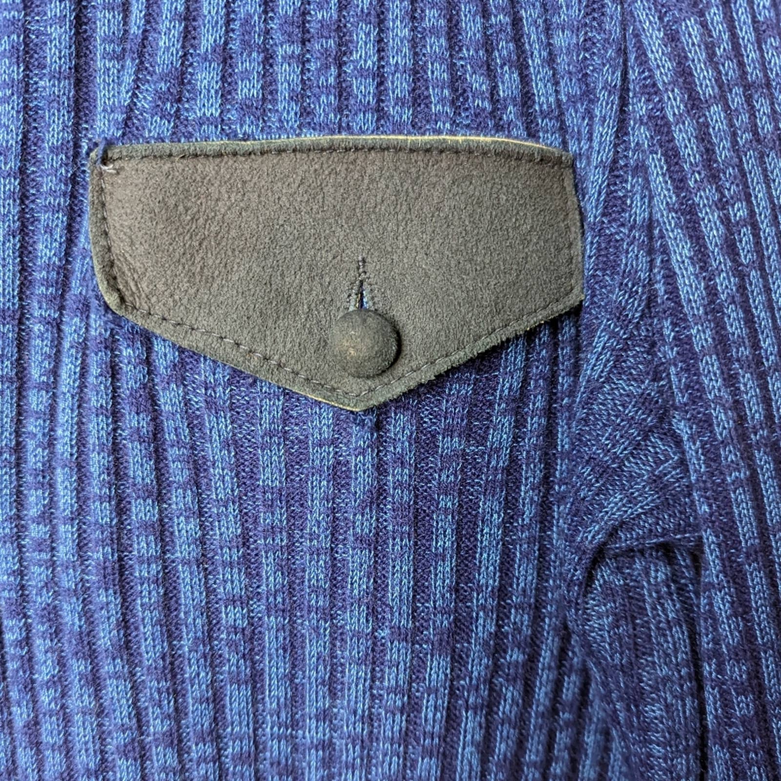 Vintage 70s Sundowner Ribbed Polo Collar Sweater Leather Trim by Shirley Strasberg - Image 7
