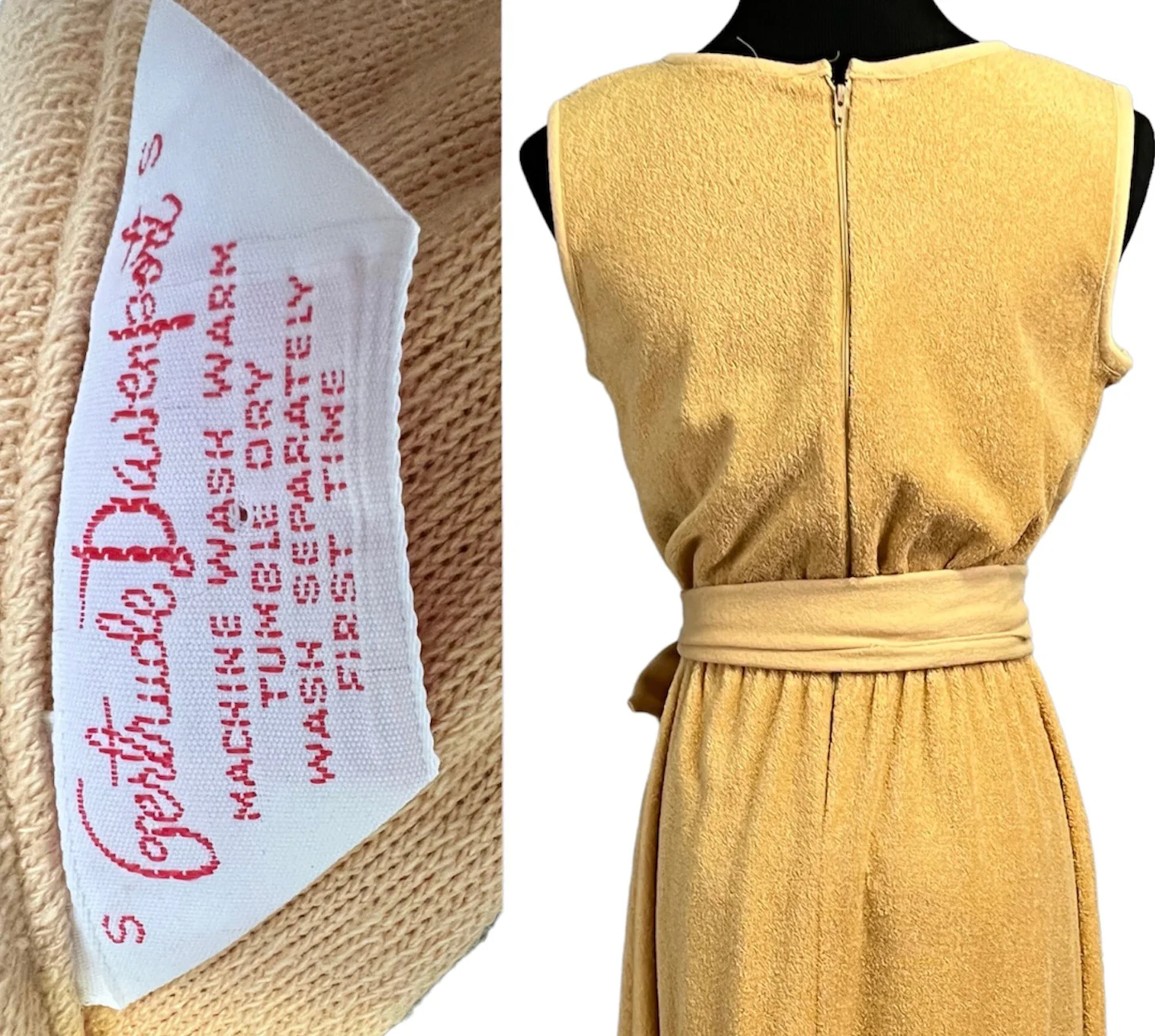 Vintage 70s Terrycloth Sun Dress with Scarf Belt - Image 7