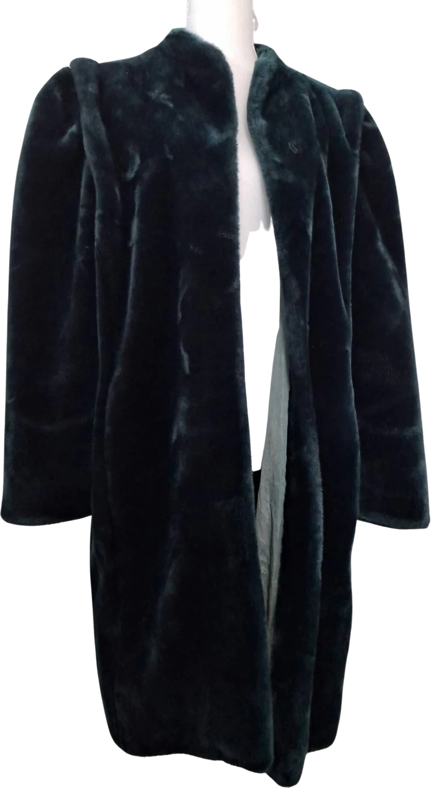 70s/80s Emerald Green Teddy Bear Long Faux Fur Coat - Image 5