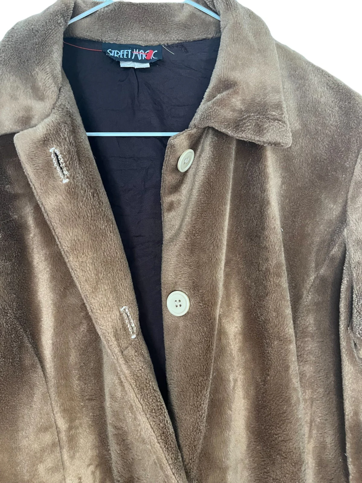 Vintage 70s Unisex Brown Button Up Jacket Shirt Med/large Fall by Street Magic - Image 4