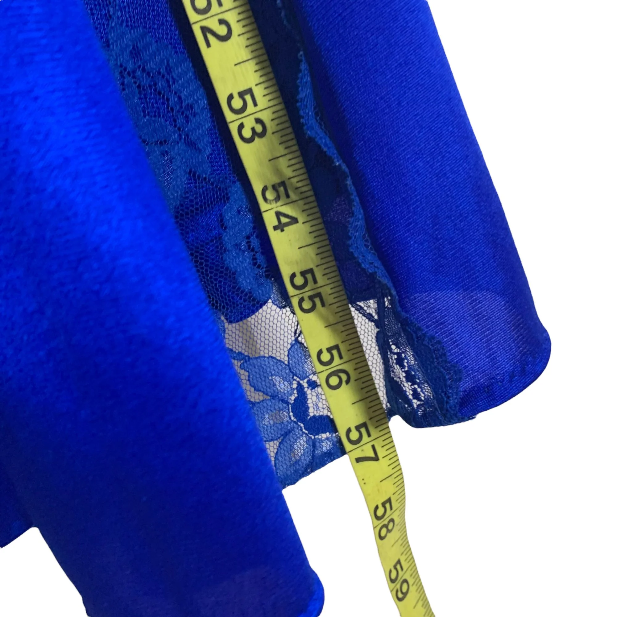 Vintage 70s Val Mode Blue Lace Full Length Spaghetti Strap Nightgown by Val Mode - Image 5