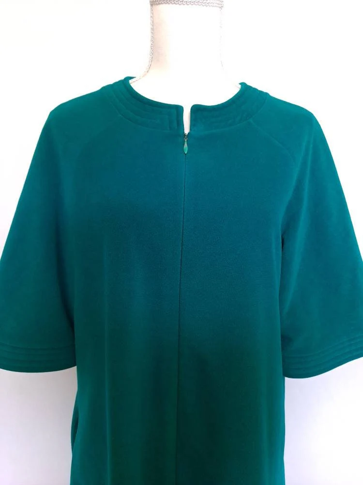 70s Plush Velour Teal Quarter Length Sleeve Housecoat By Vanity Fair - Image 5