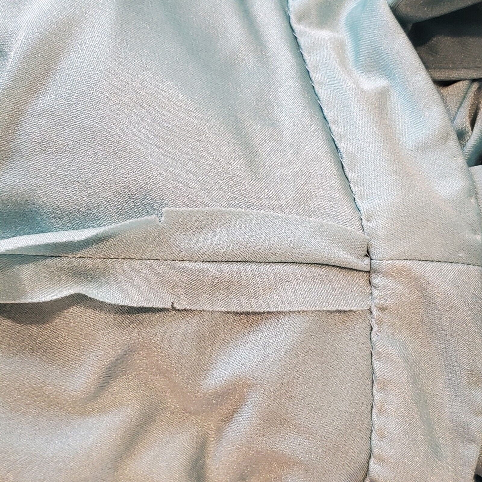Vintage 70s Womens Sz Medium Mint Green Long Sleeve Maxi Hostess Dress V-Neck - Image 8