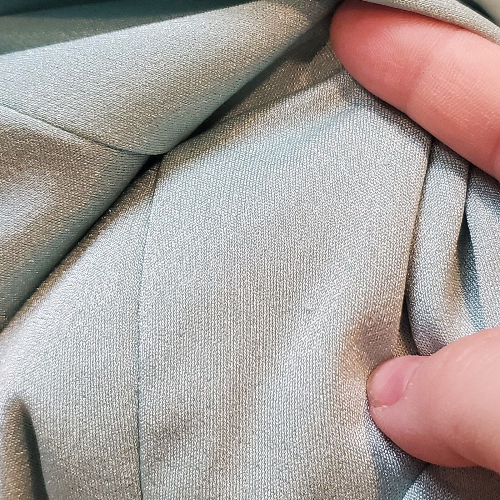 Vintage 70s Womens Sz Medium Mint Green Long Sleeve Maxi Hostess Dress V-Neck - Image 9