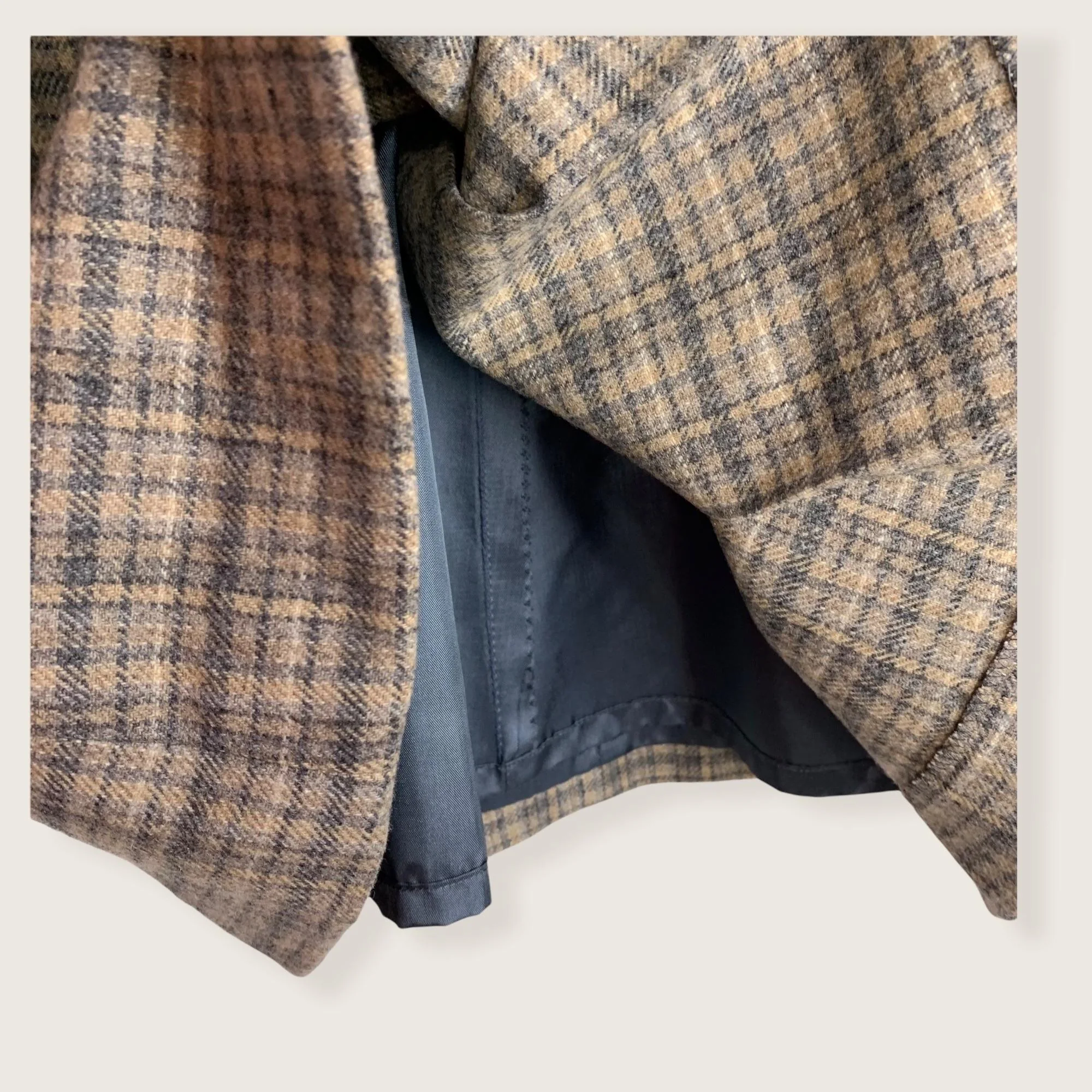 Vintage 70s Wool Blend Plaid A-Line Skirt Medium by Evan Picone - Image 7