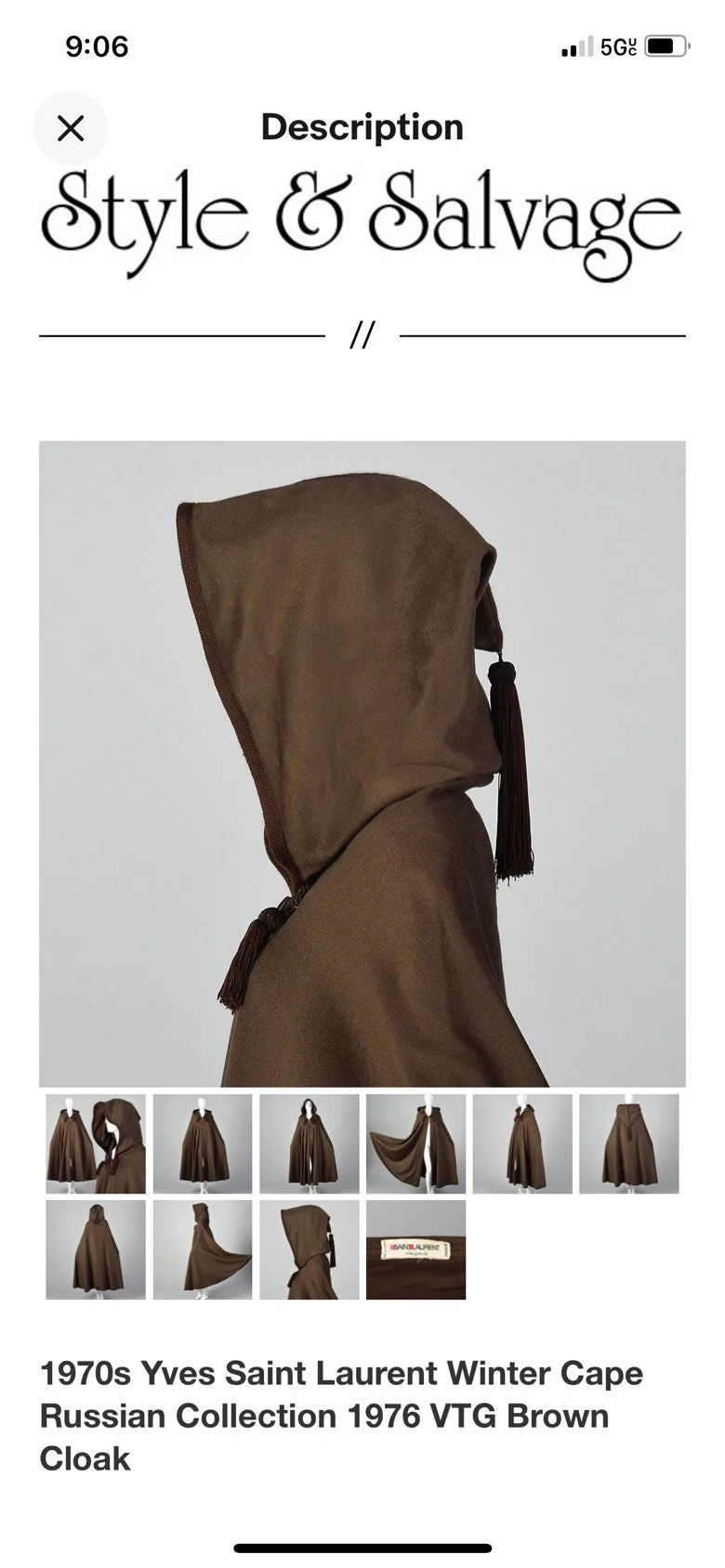 70s Vintage Ysl Purple Hooded Russian Collection Cape Double Tassels On Front and Long Tassel On The Hood Statement Piece No Tag by Ysl By YSL - Image 10