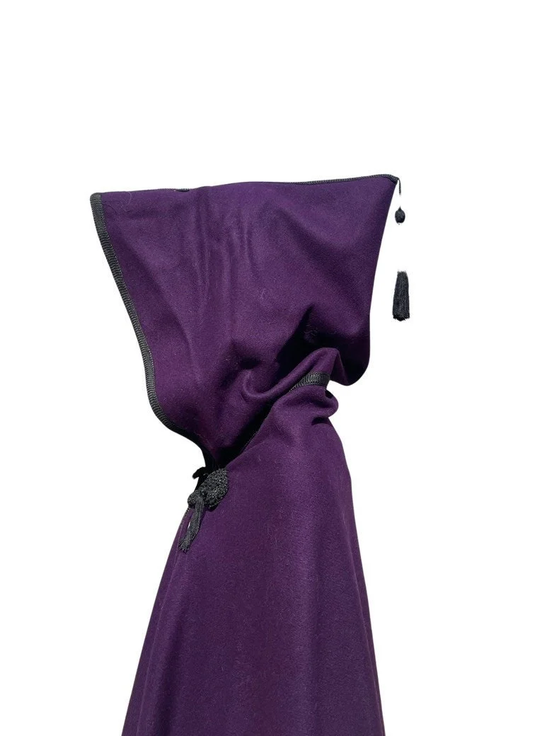 70s Vintage Ysl Purple Hooded Russian Collection Cape Double Tassels On Front and Long Tassel On The Hood Statement Piece No Tag by Ysl By YSL - Image 2